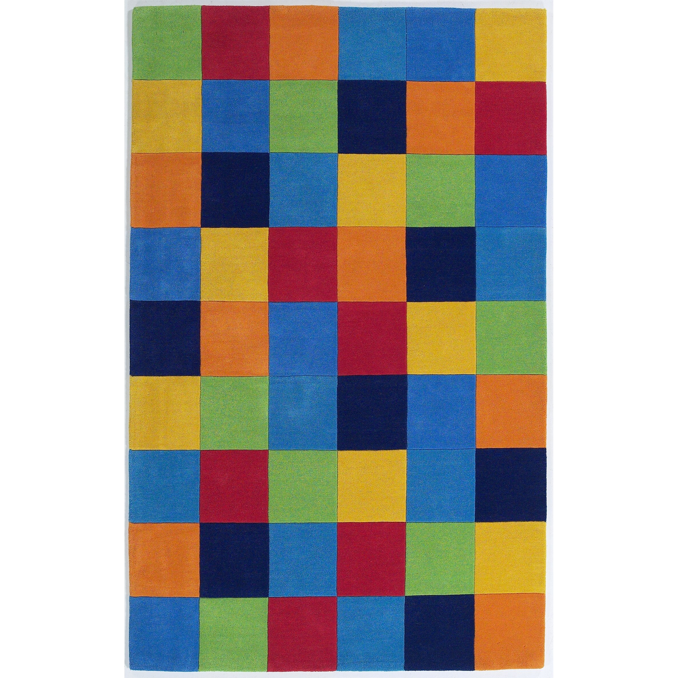 KAS Rugs Kidding Around Boys' Blocks Blue Area Rug & Reviews | Wayfair