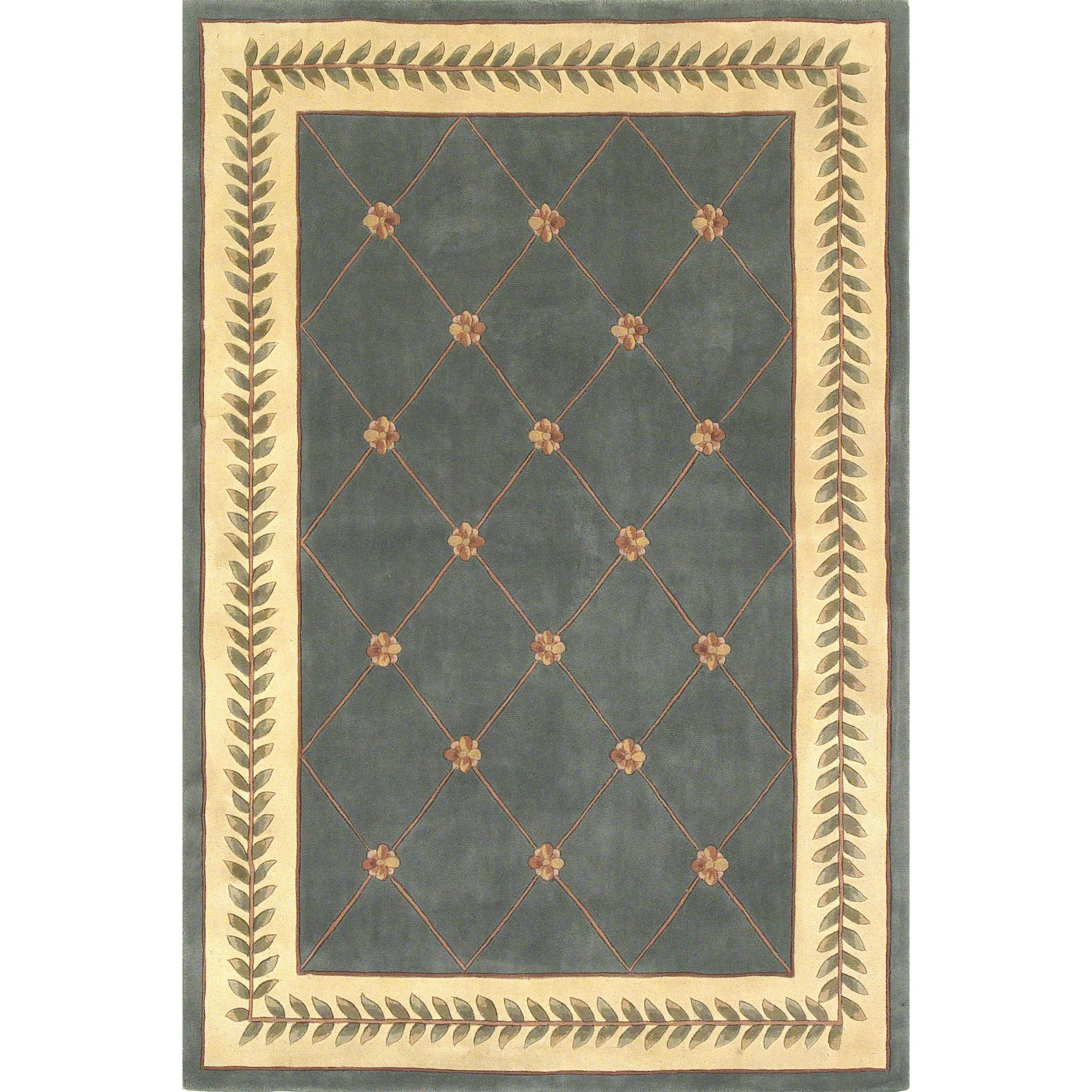 KAS Rugs Ruby Wedgewood/Ivory Trellis Area Rug & Reviews Wayfair