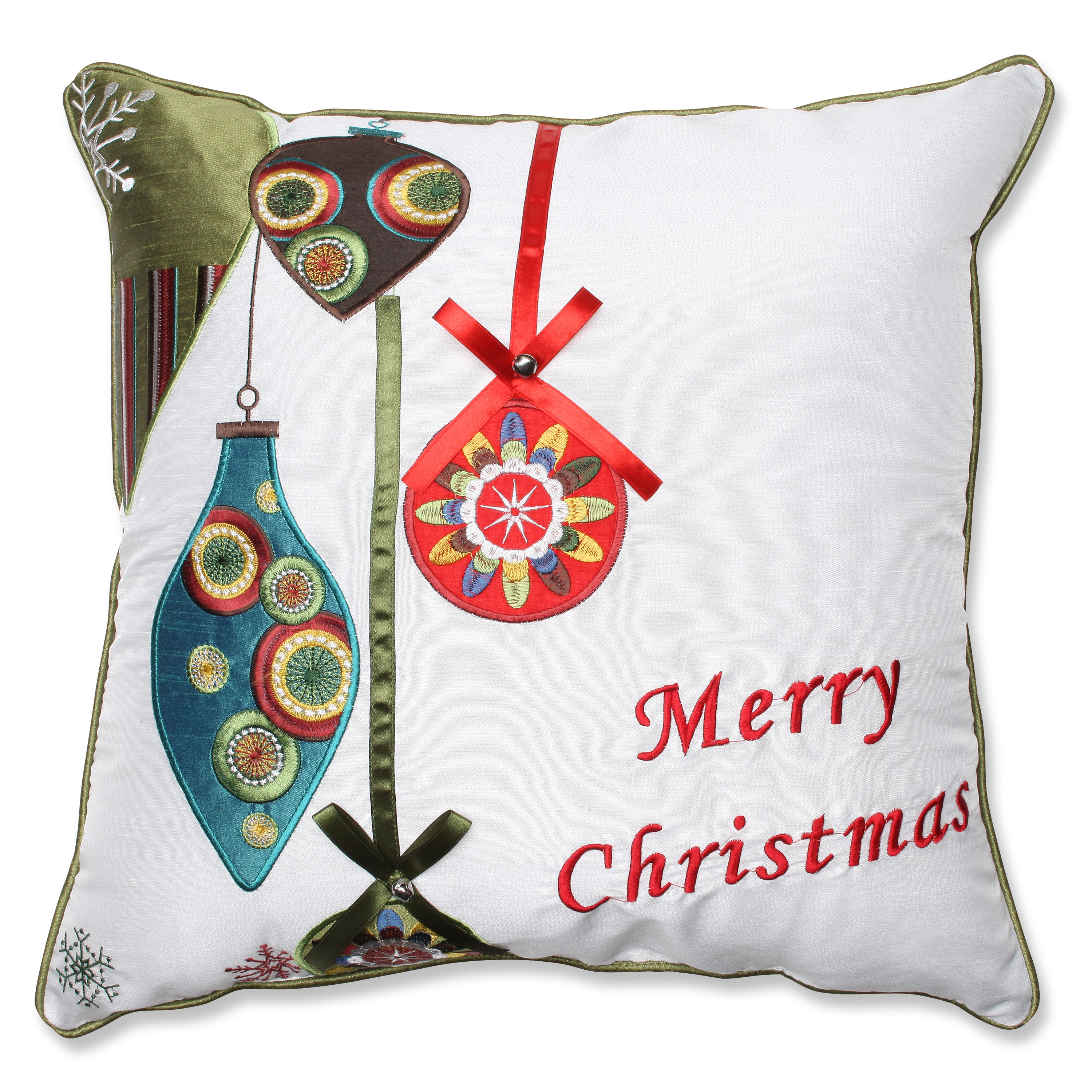 The Holiday Aisle Merry Christmas Ornaments Throw Pillow & Reviews