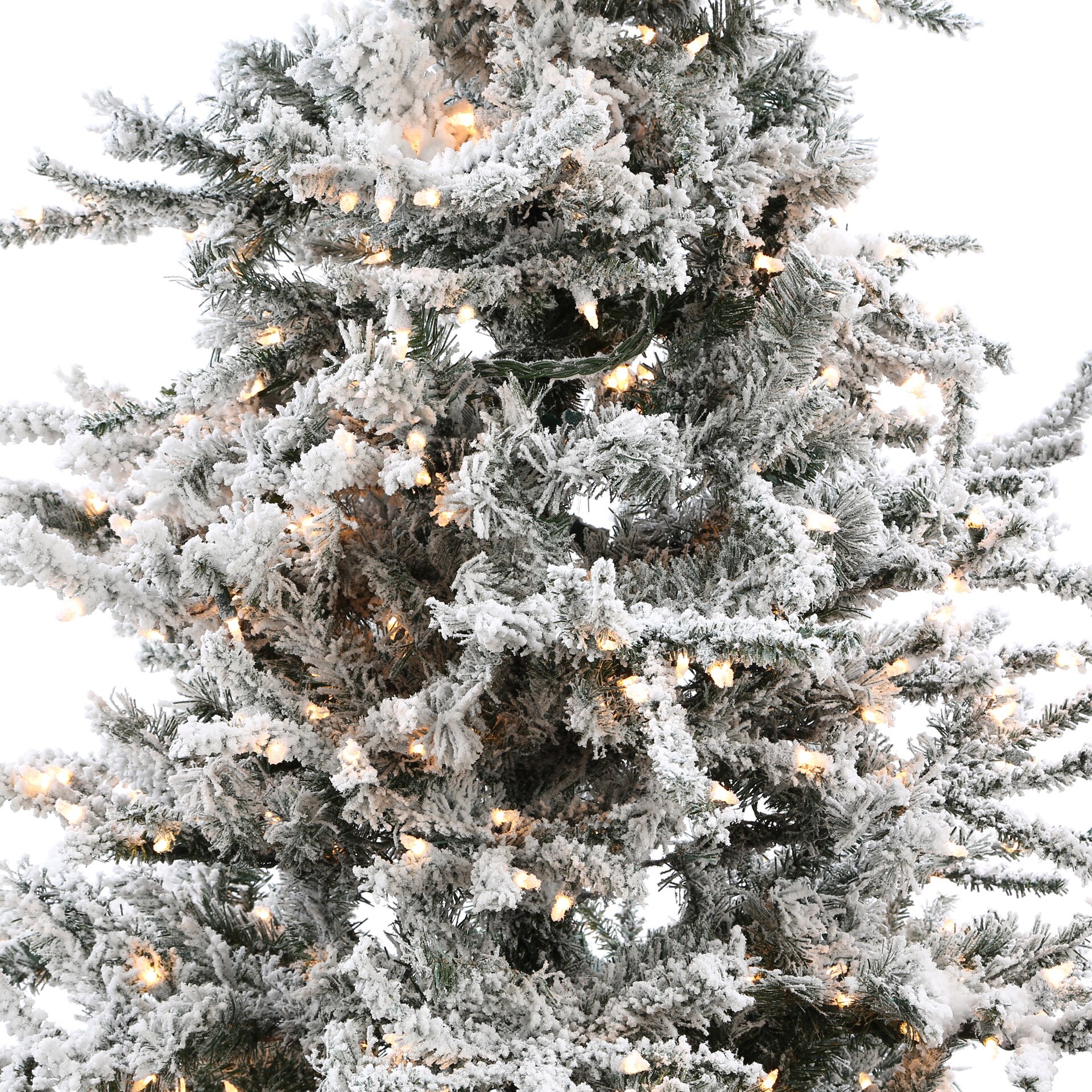 white pre lighted christmas tree
