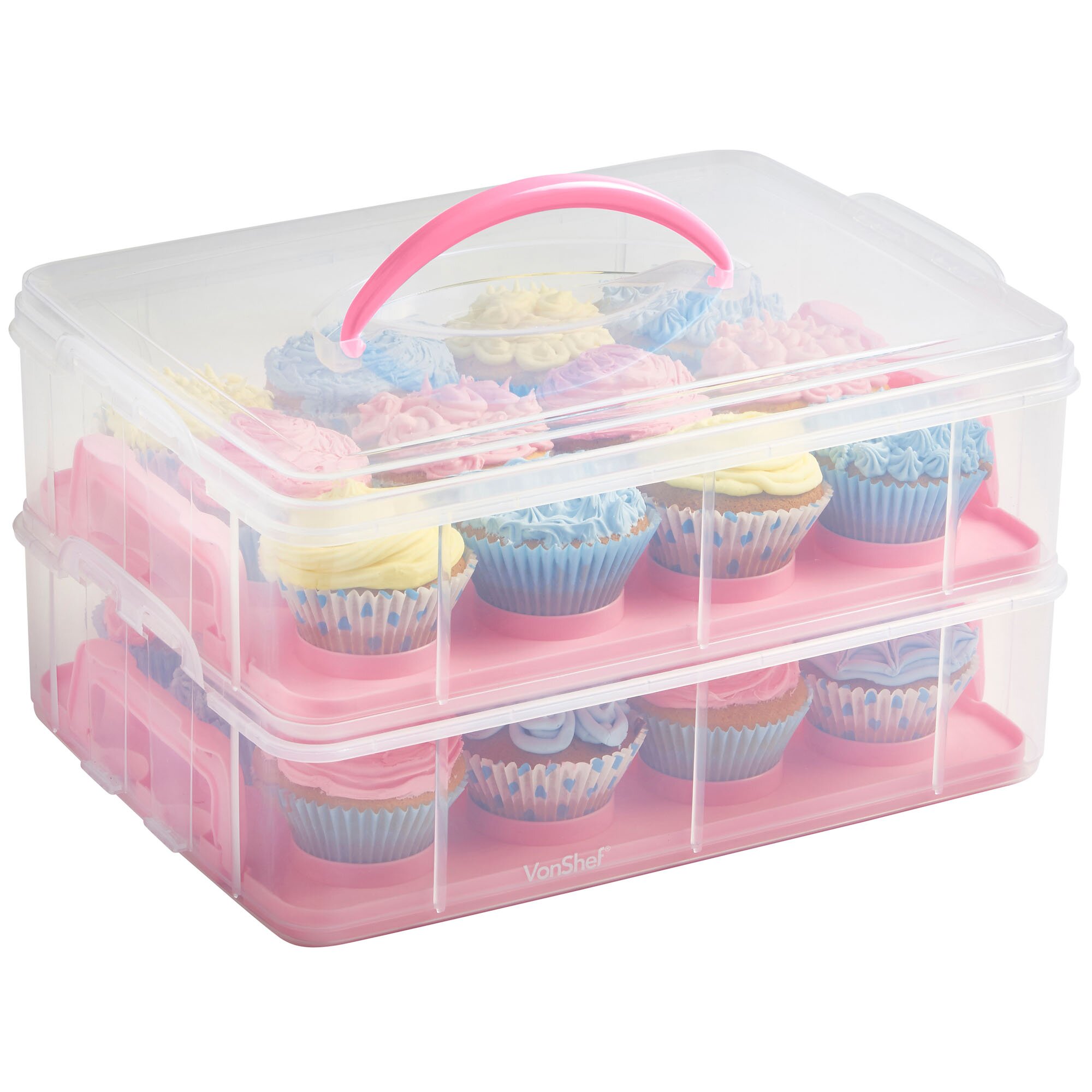 VonShef 3 Tier Cupcake Holder and Carrier Container & Reviews | Wayfair