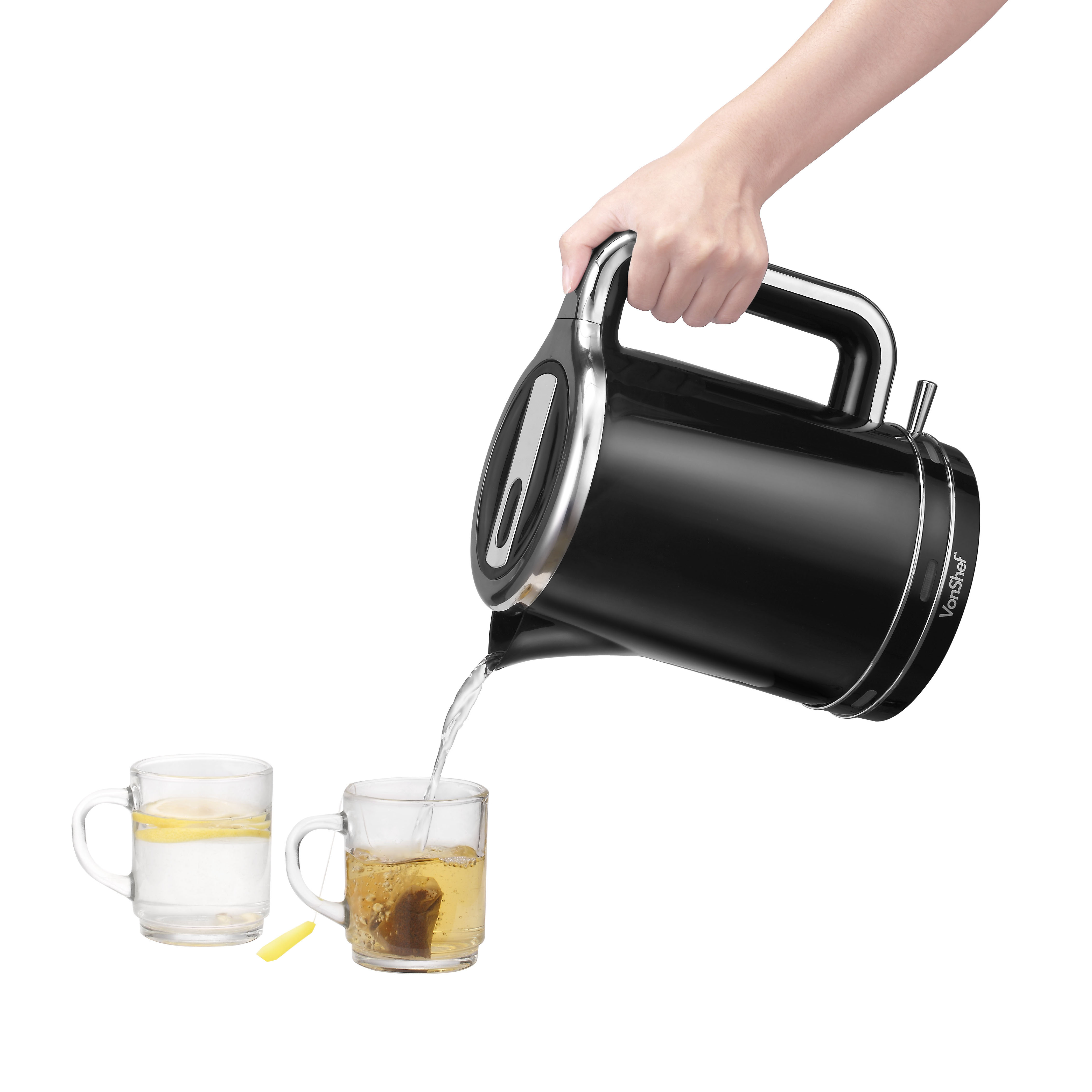 VonShef 1.8qt. Stainless Steel Electric Tea Kettle in Black Wayfair