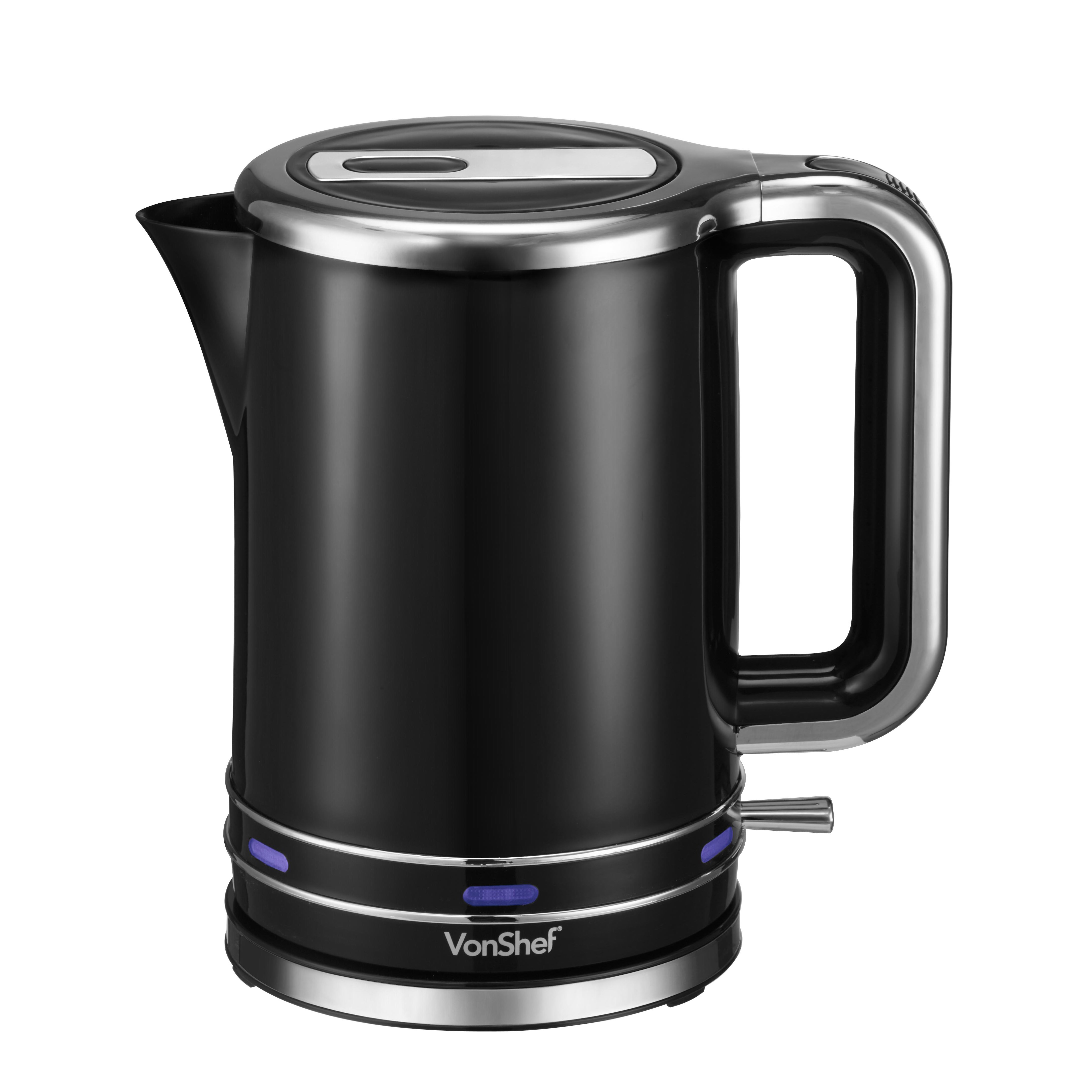 VonShef 1.8-qt. Stainless Steel Electric Tea Kettle in Black | Wayfair