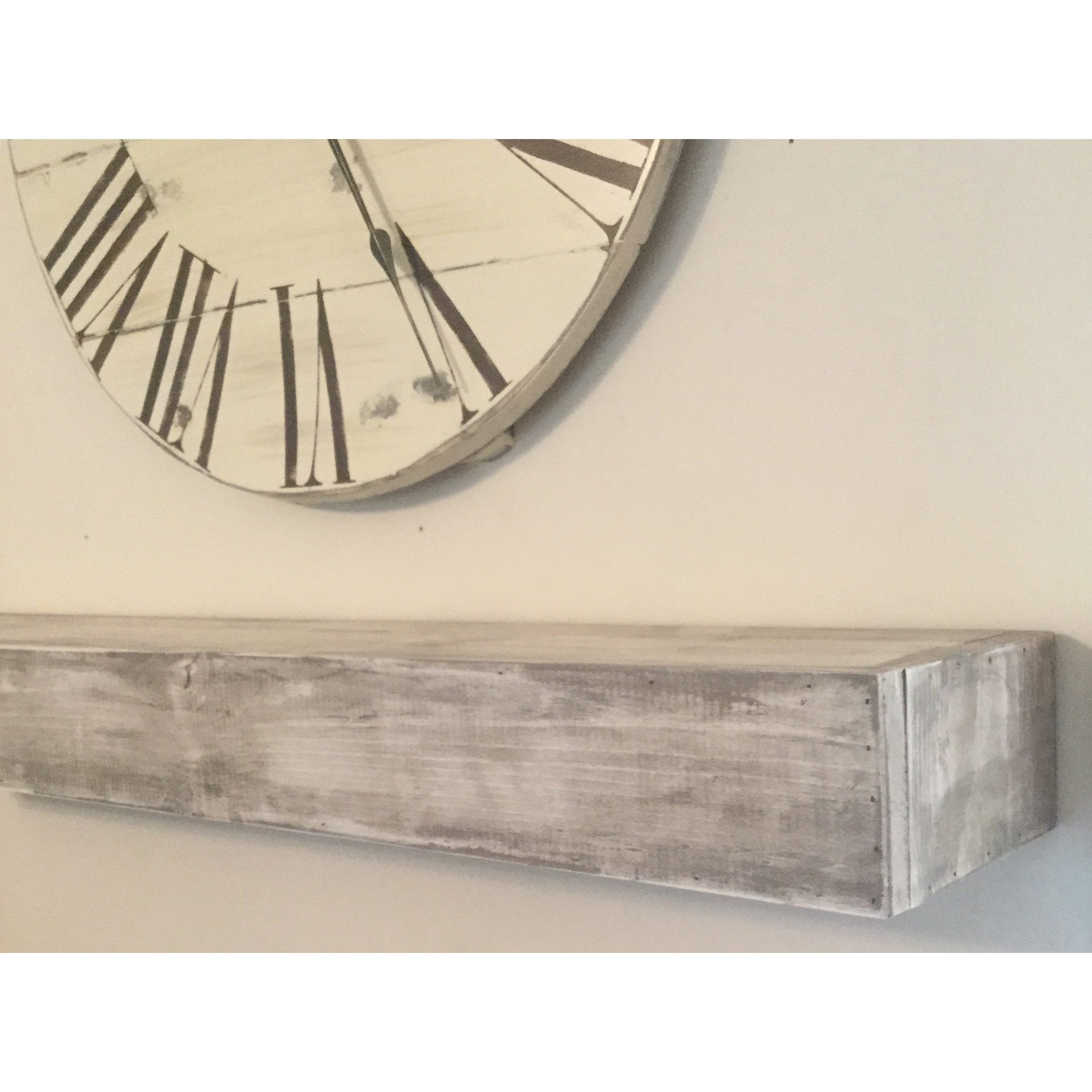 Essex Hand Crafted Wood Products Floating Shelf in Shabby White Solid