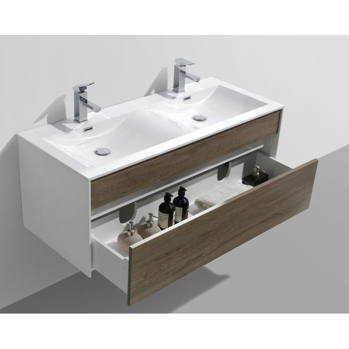 Kube Bath Tona Fitto 48" Double Sink Modern Bathroom Vanity Set