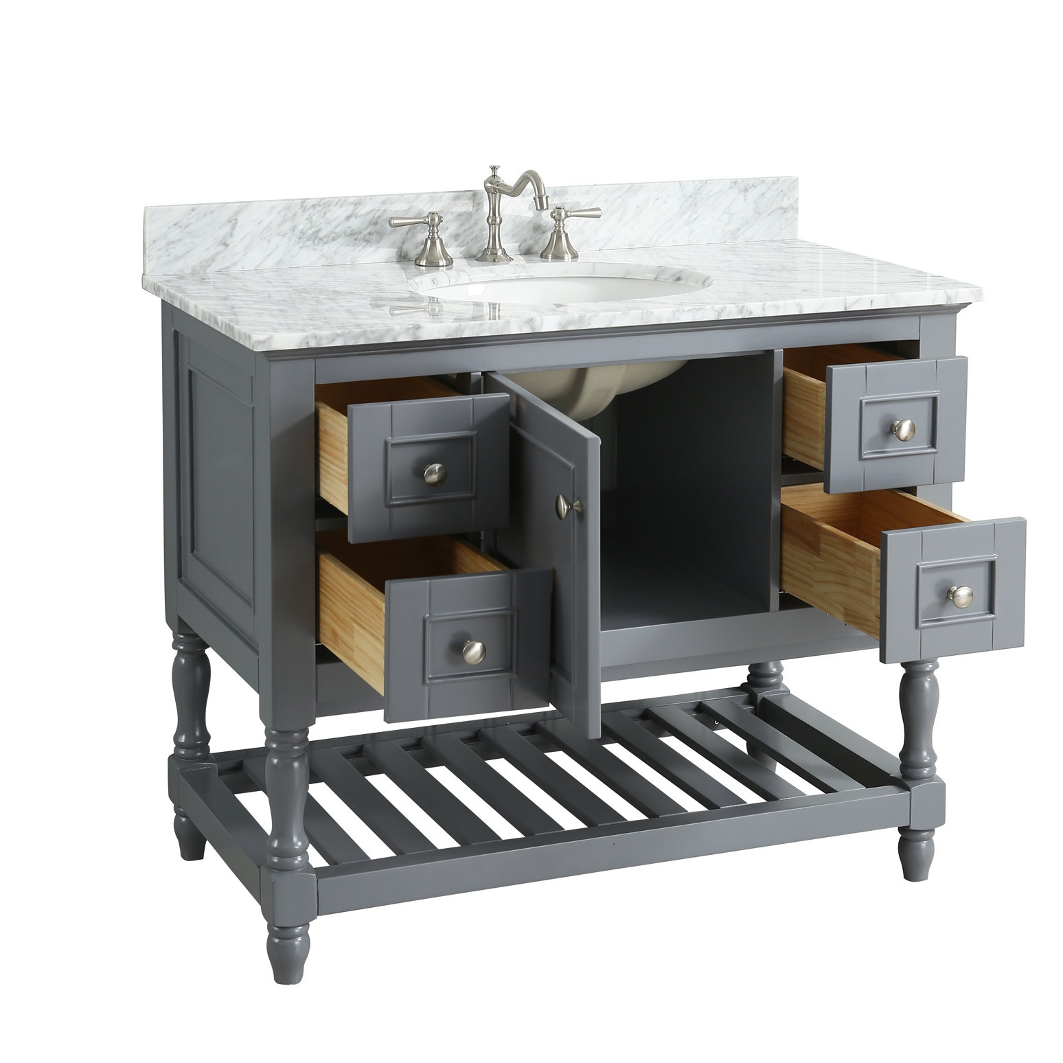 Urban Furnishings Silvia 42" Bathroom Sink Vanity Set with Mirror