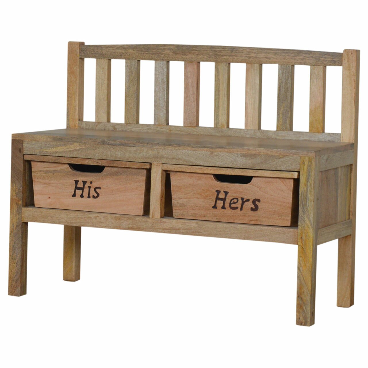 Hazelwood Home Wood Storage Hallway Bench