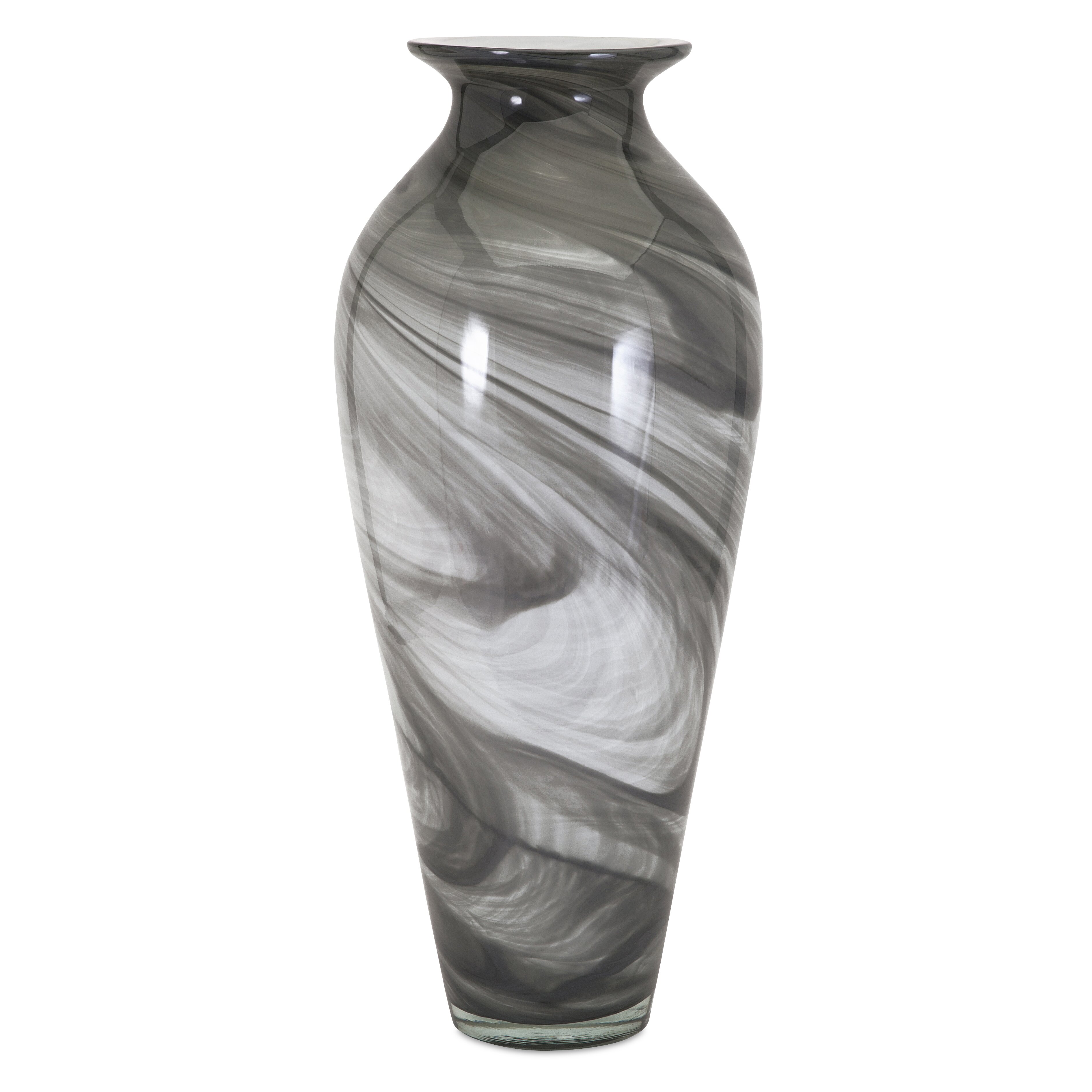 Canora Grey Marbleized Glass Vase Reviews Wayfair   Canora Grey Marbleized Glass Vase 