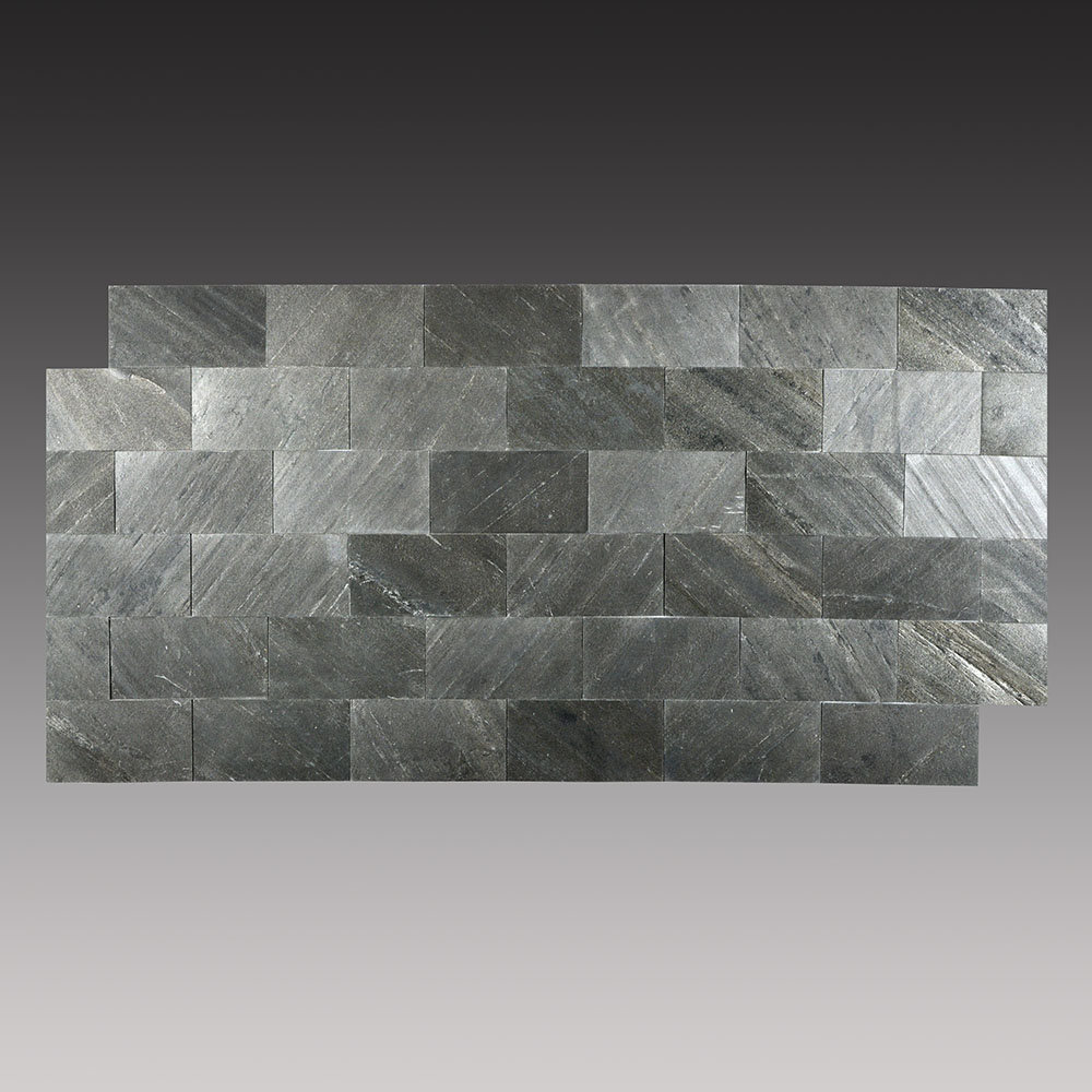 FastStone+ 3" x 6" Slate Peel & Stick Subway Tile in Black Line