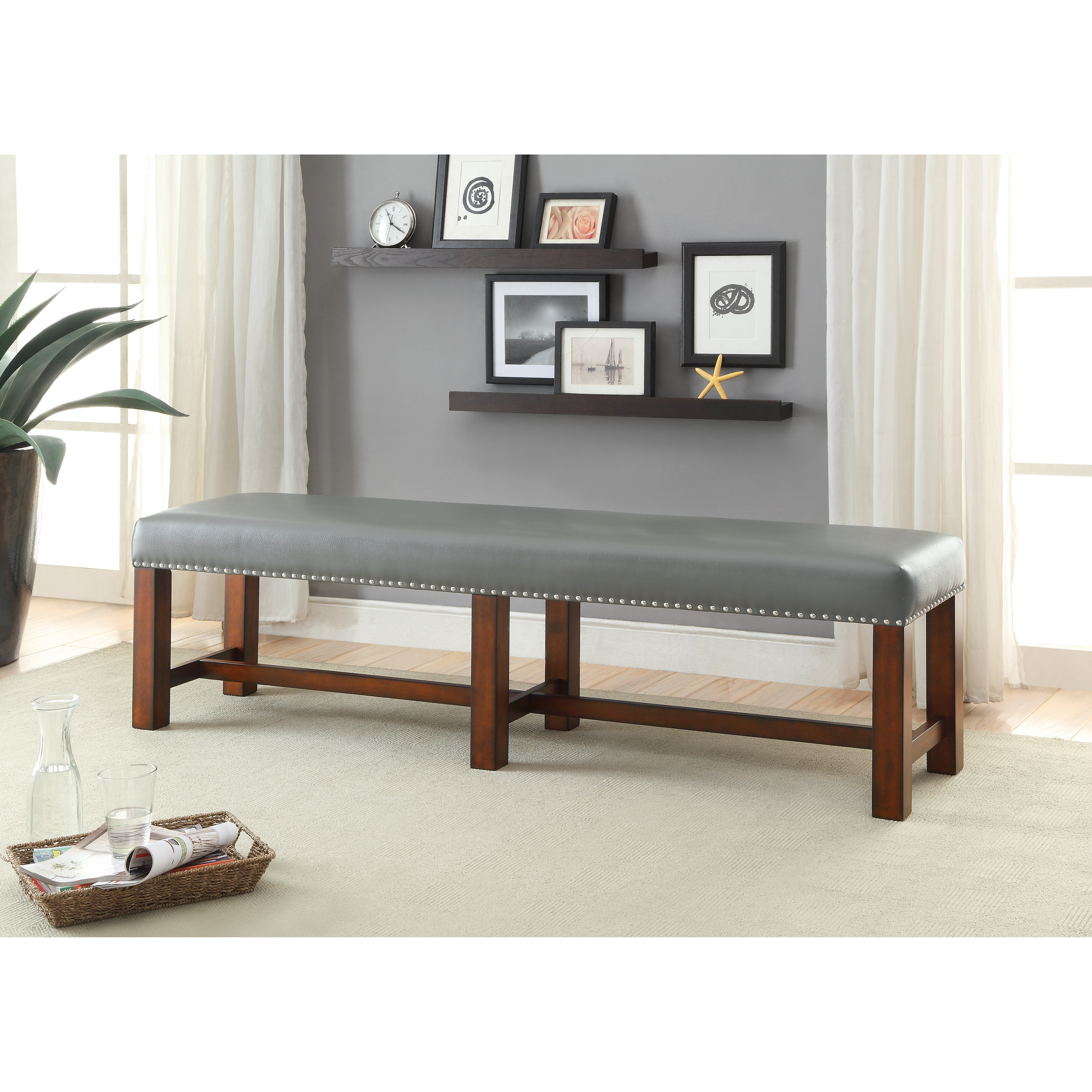 Latitude Run Zaria Leather Entryway Bench & Reviews | Wayfair