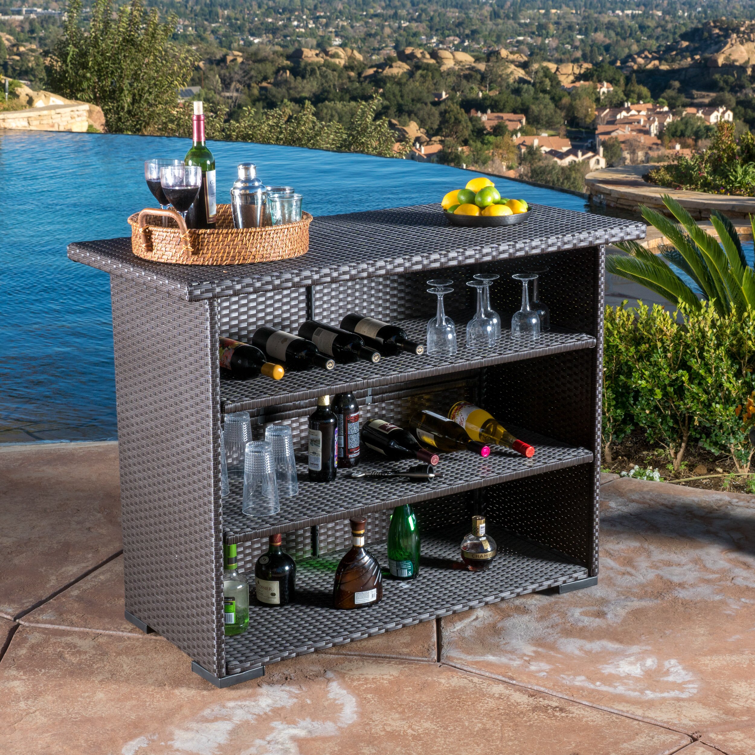 Latitude Run Evanston Outdoor Wicker Bar | Wayfair