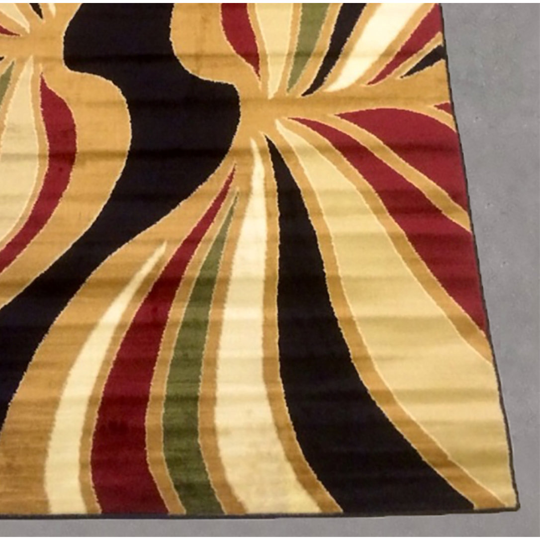 Brady Home Black/Gold Area Rug Wayfair