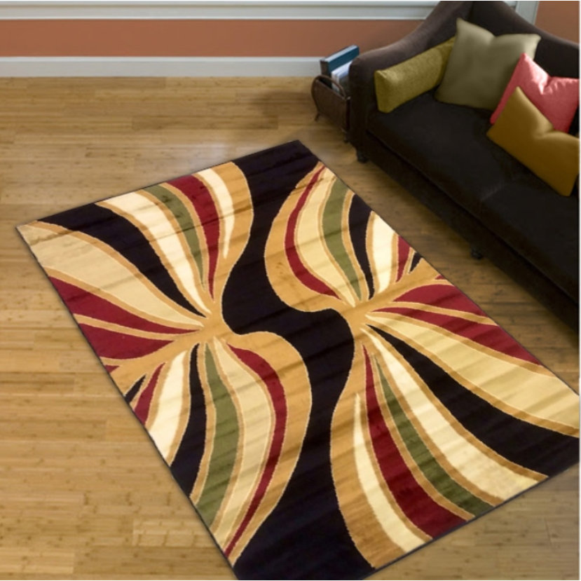 Brady Home Black/Gold Area Rug Wayfair