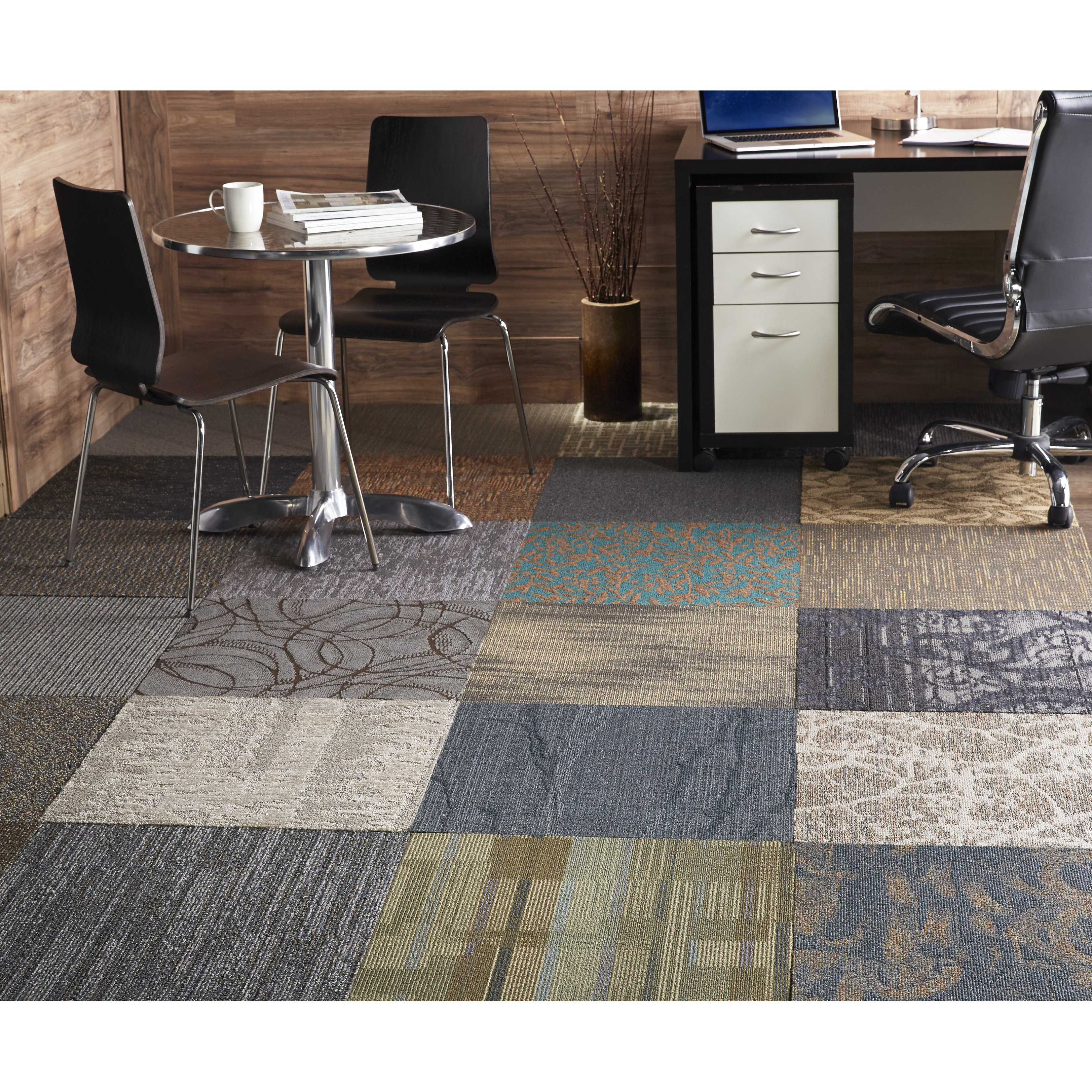 Nance Industries Assorted Peel and Stick DIY 24" x 24" Carpet Tile