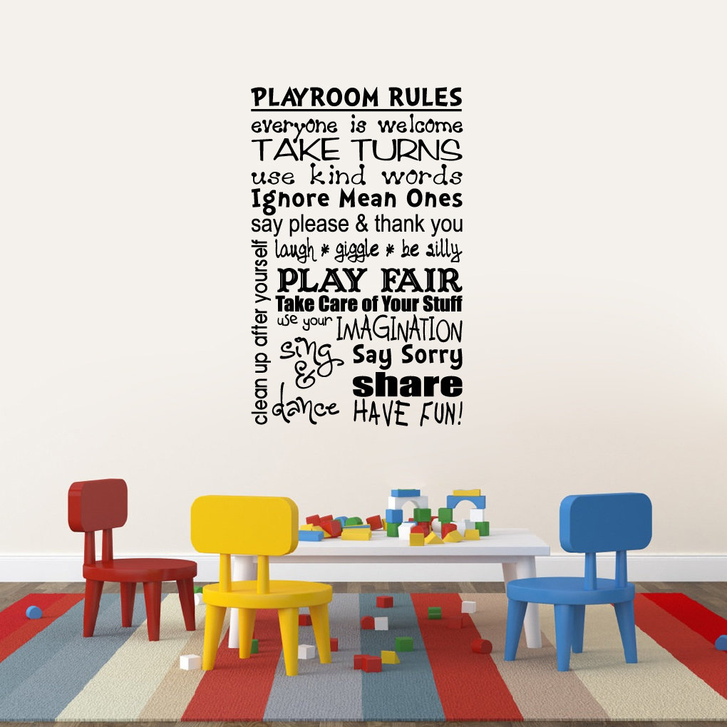 SweetumsWallDecals Playroom Rules Wall Decal & Reviews Wayfair