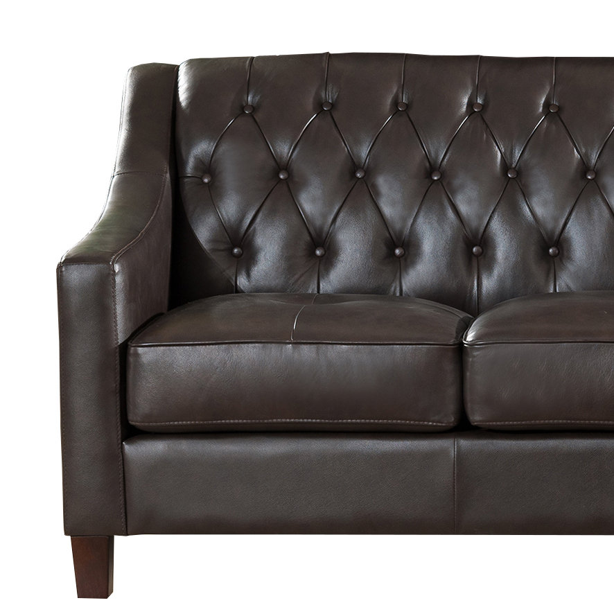 Westland and Birch Sutton Top Grain Leather Tufted Sofa Wayfair