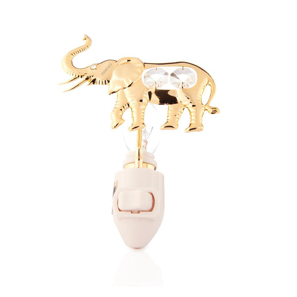 MatashiCrystal 24K Gold Plated Elephant Night Light Wayfair