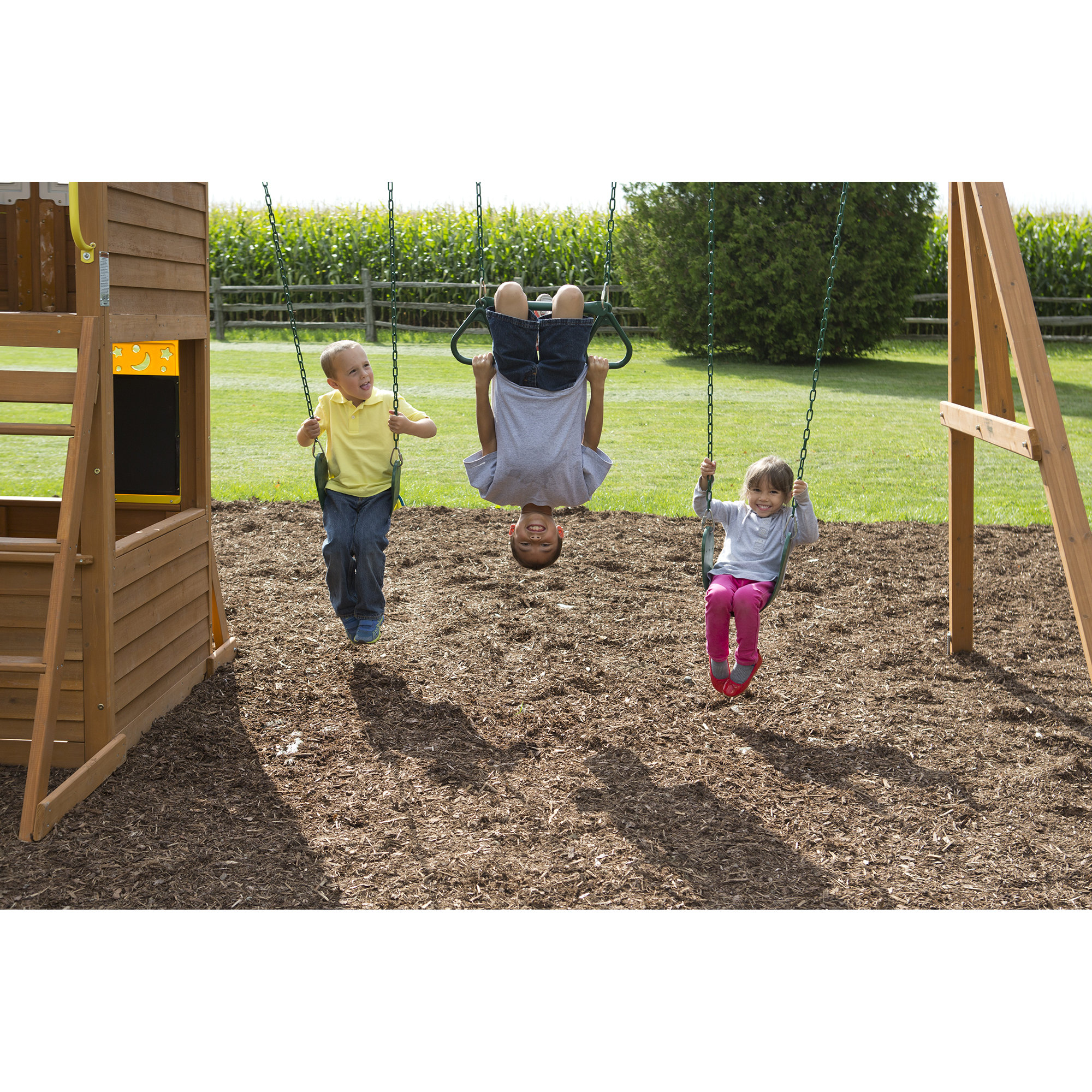 Cedar Summit Richmond Lodge Wooden Play Swing Set & Reviews Wayfair
