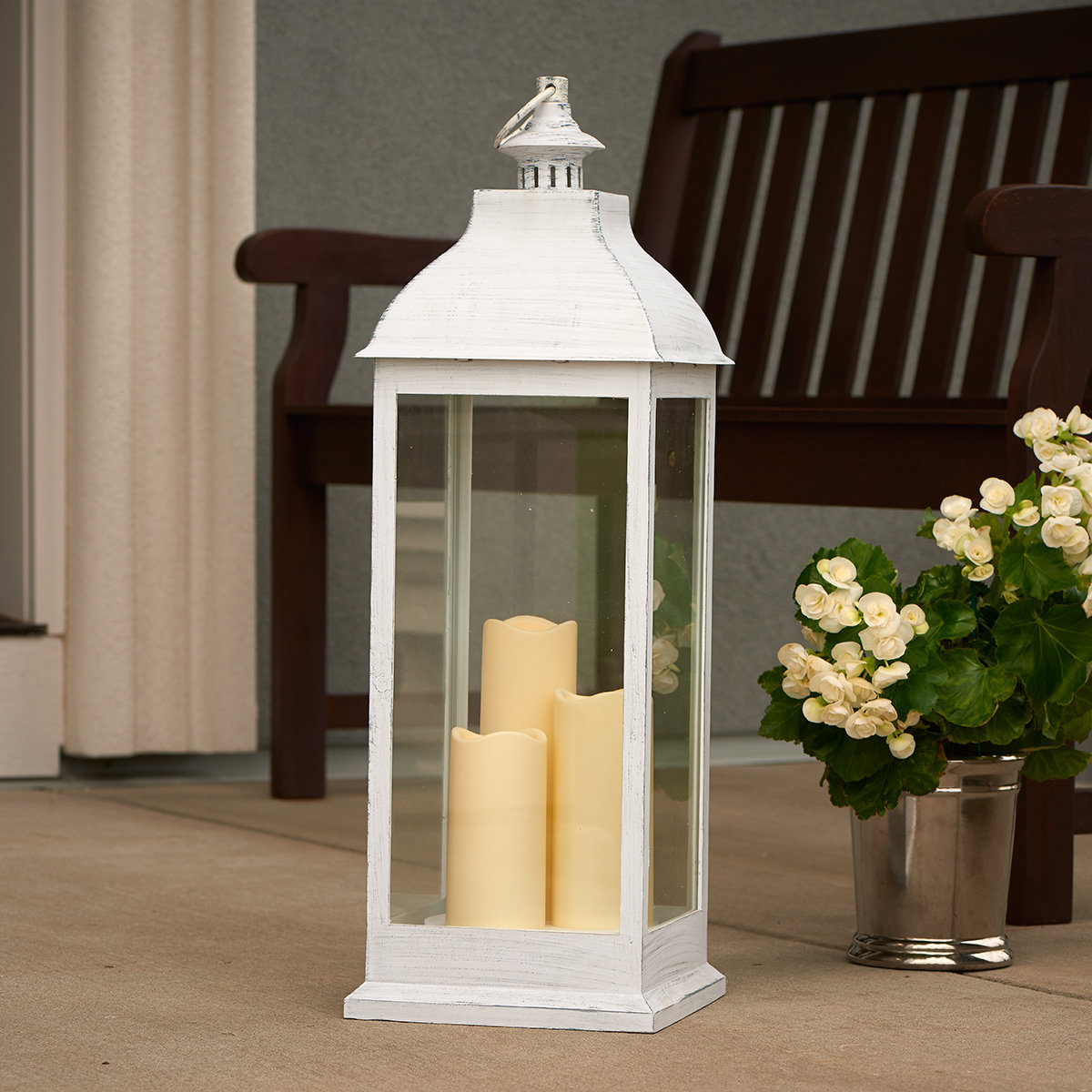 Smart Living Avalon Triple Pillar LED Candle Lantern & Reviews Wayfair