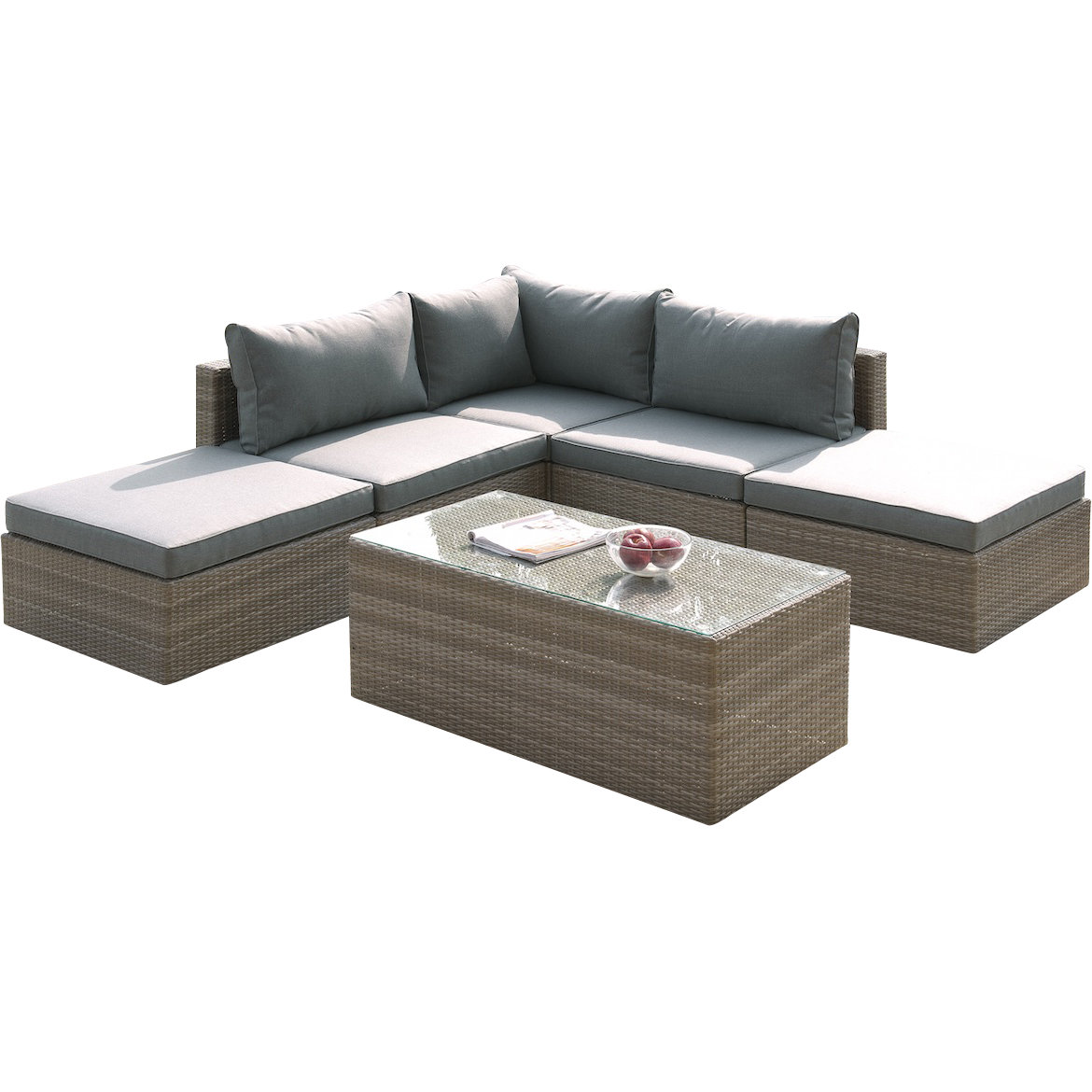 JB Patio Wicker 6 Piece Deep Seating Group Set with Cushion Wayfair
