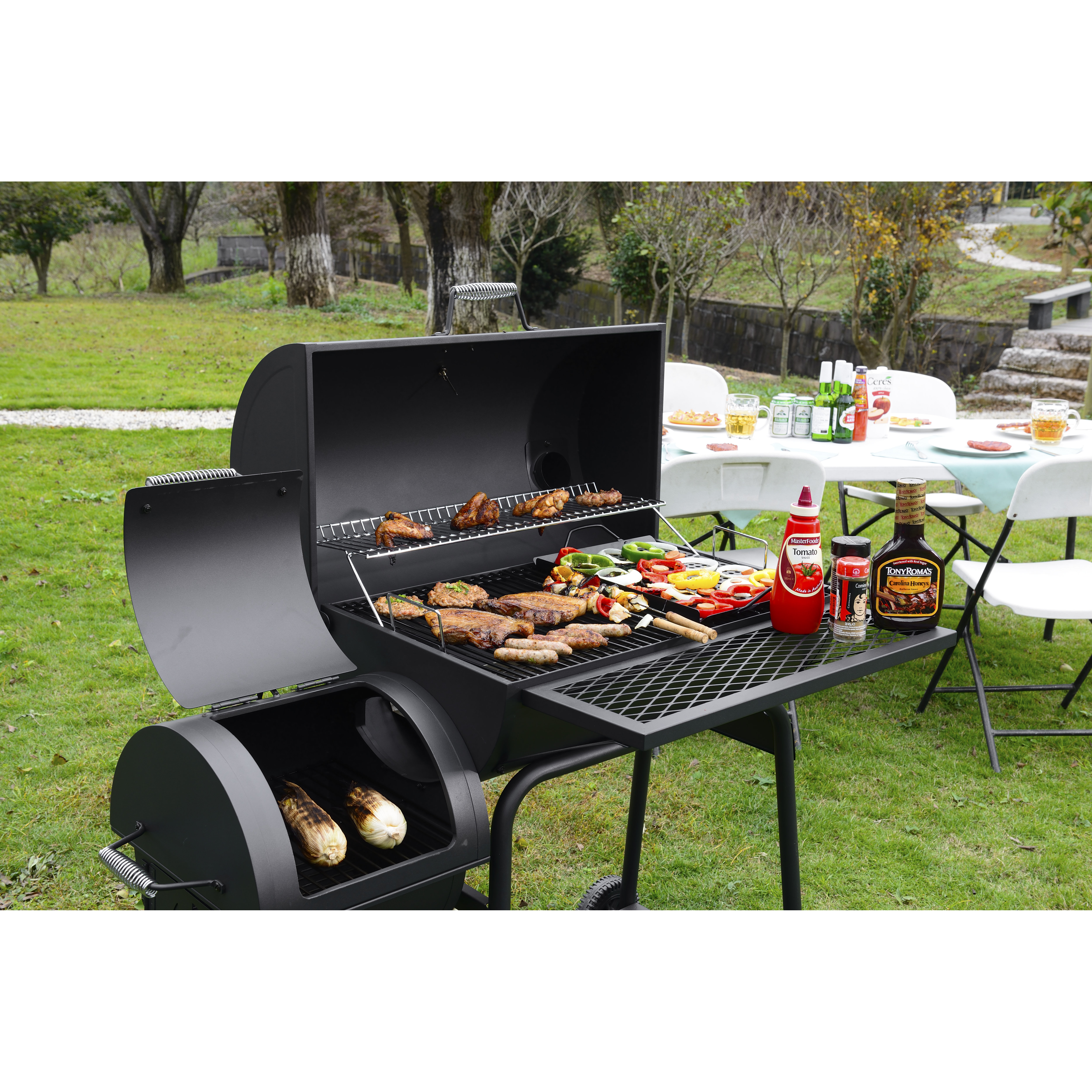 Royal Gourmet 45.3" Charcoal Grill with Offset Smoker & Reviews Wayfair