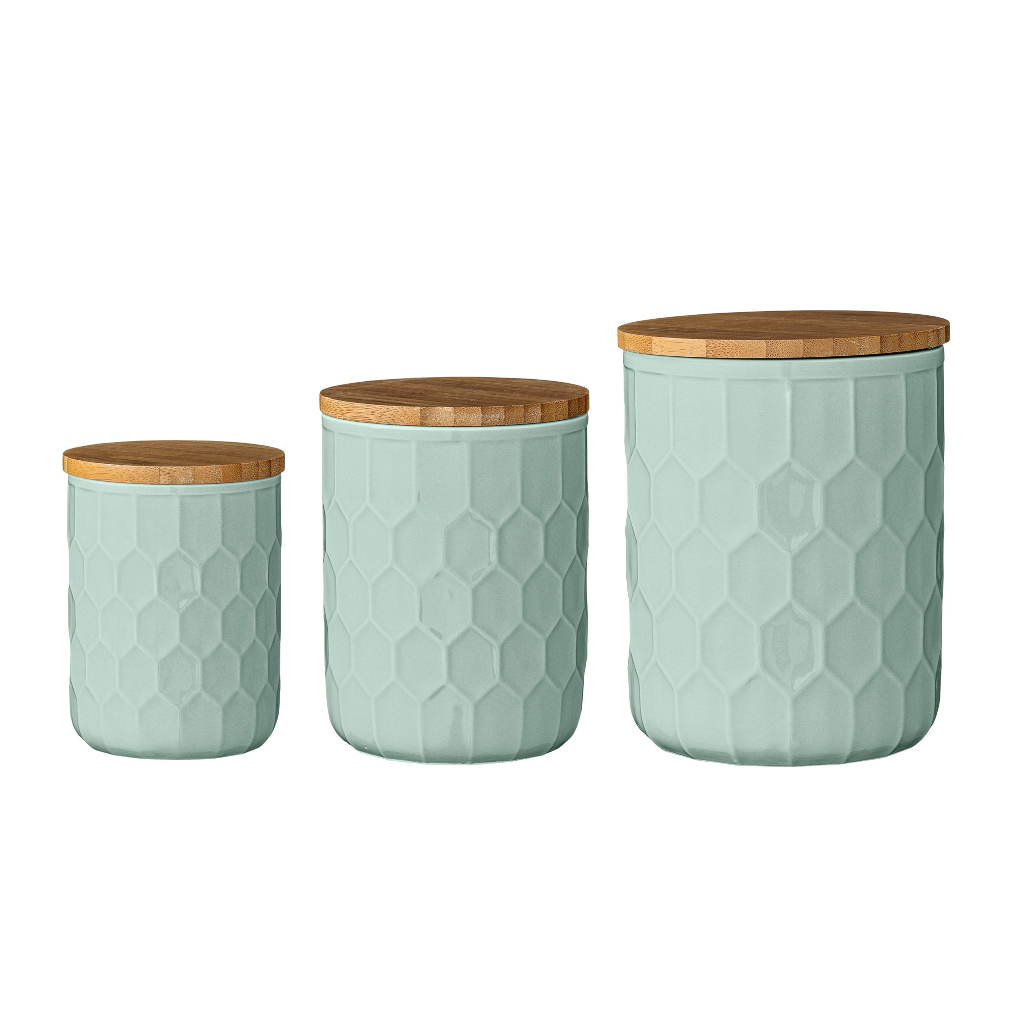 Mint Pantry 3 Piece Ceramic Jar with Bamboo Lid Set & Reviews Wayfair
