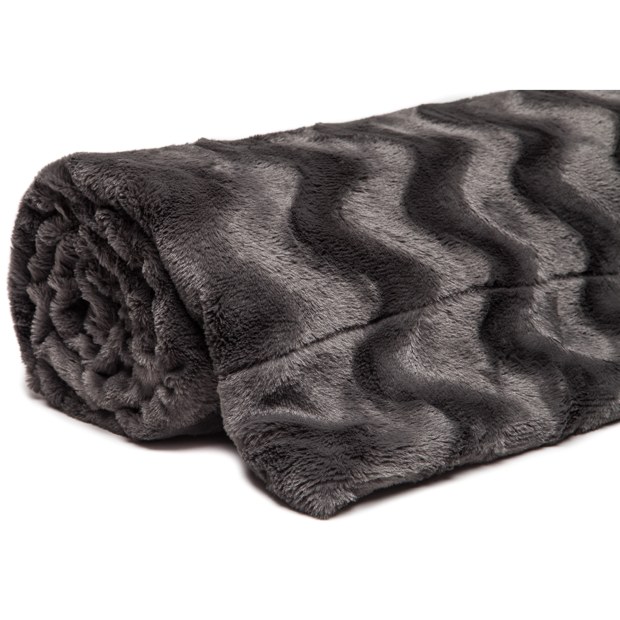 Chanasya Super Soft Warm Elegent Waivey Pattern Cozy Sherpa Throw