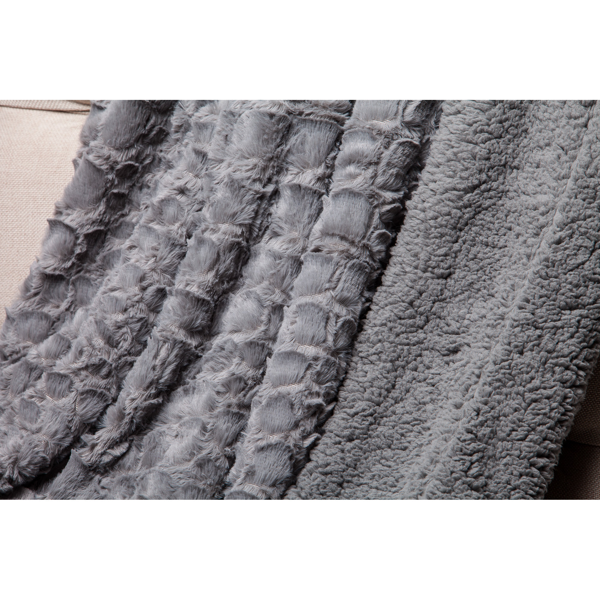 Chanasya Embosed Pattern Super Soft Fuzzy Warm Fur Throw Blanket