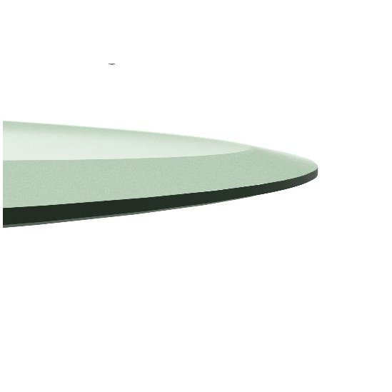 Fab Glass and Mirror Round Beveled Edge Tempered Glass Table Top
