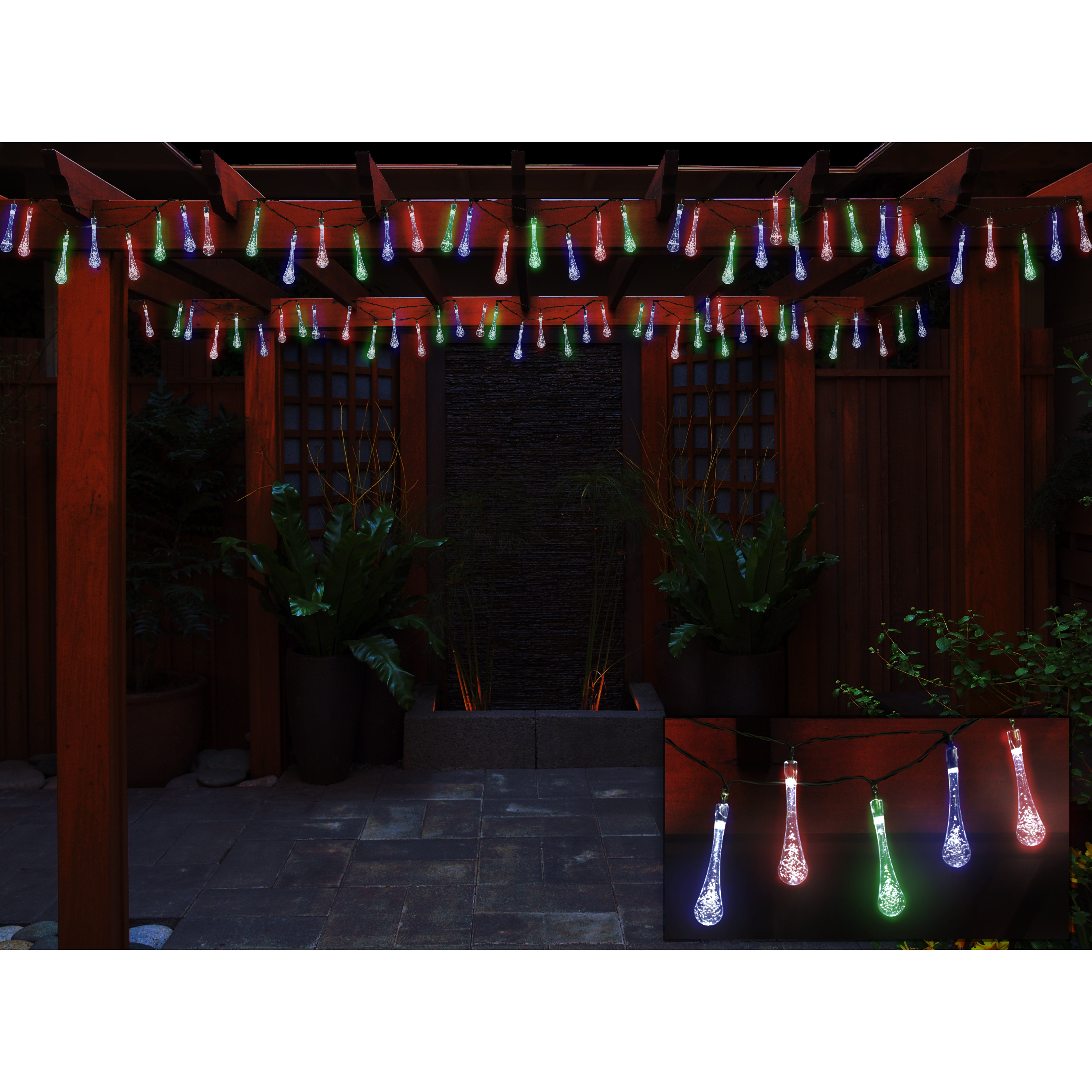 LED Concepts Solar LED Water Drop String Christmas Light & Reviews