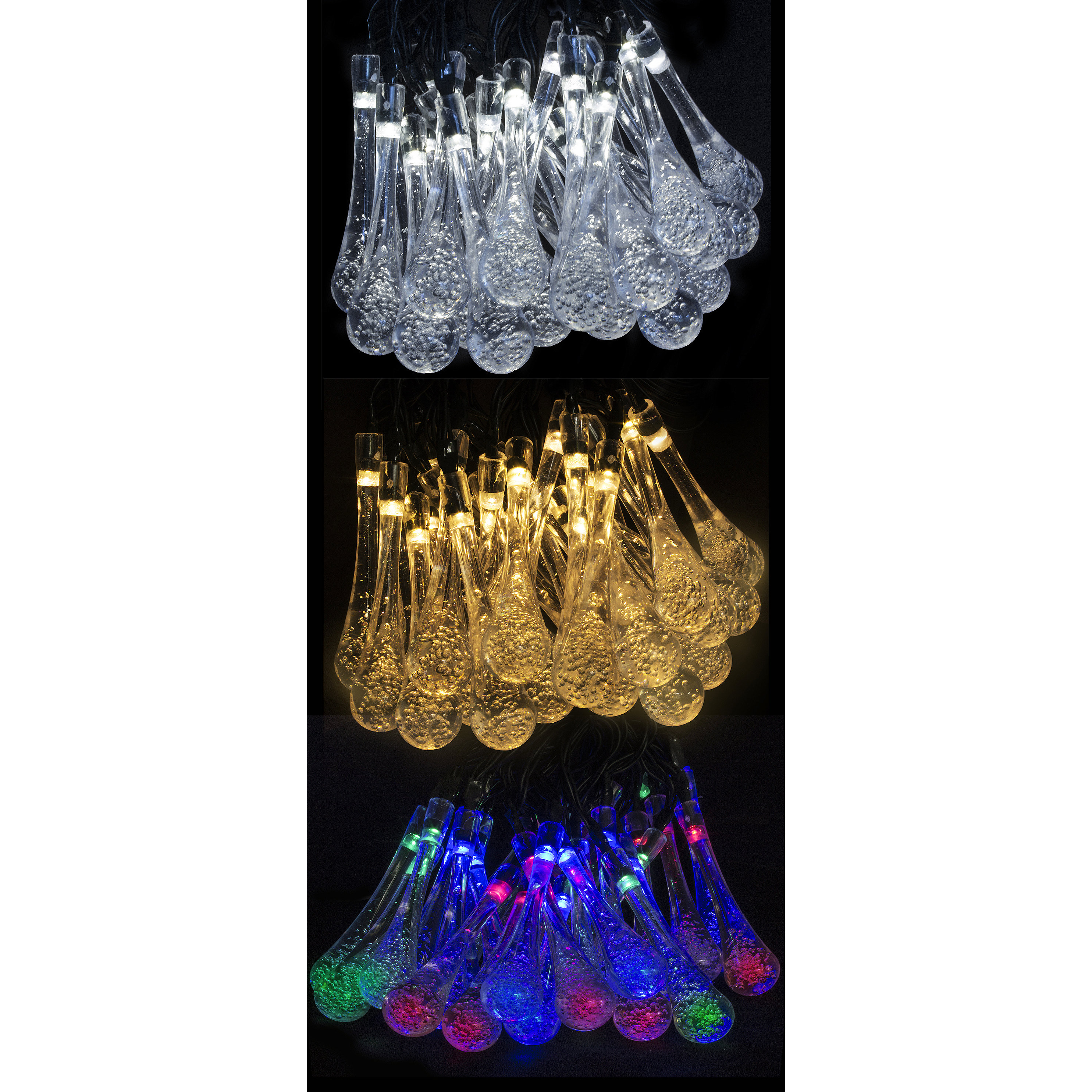 LED Concepts Solar LED Water Drop String Christmas Light & Reviews