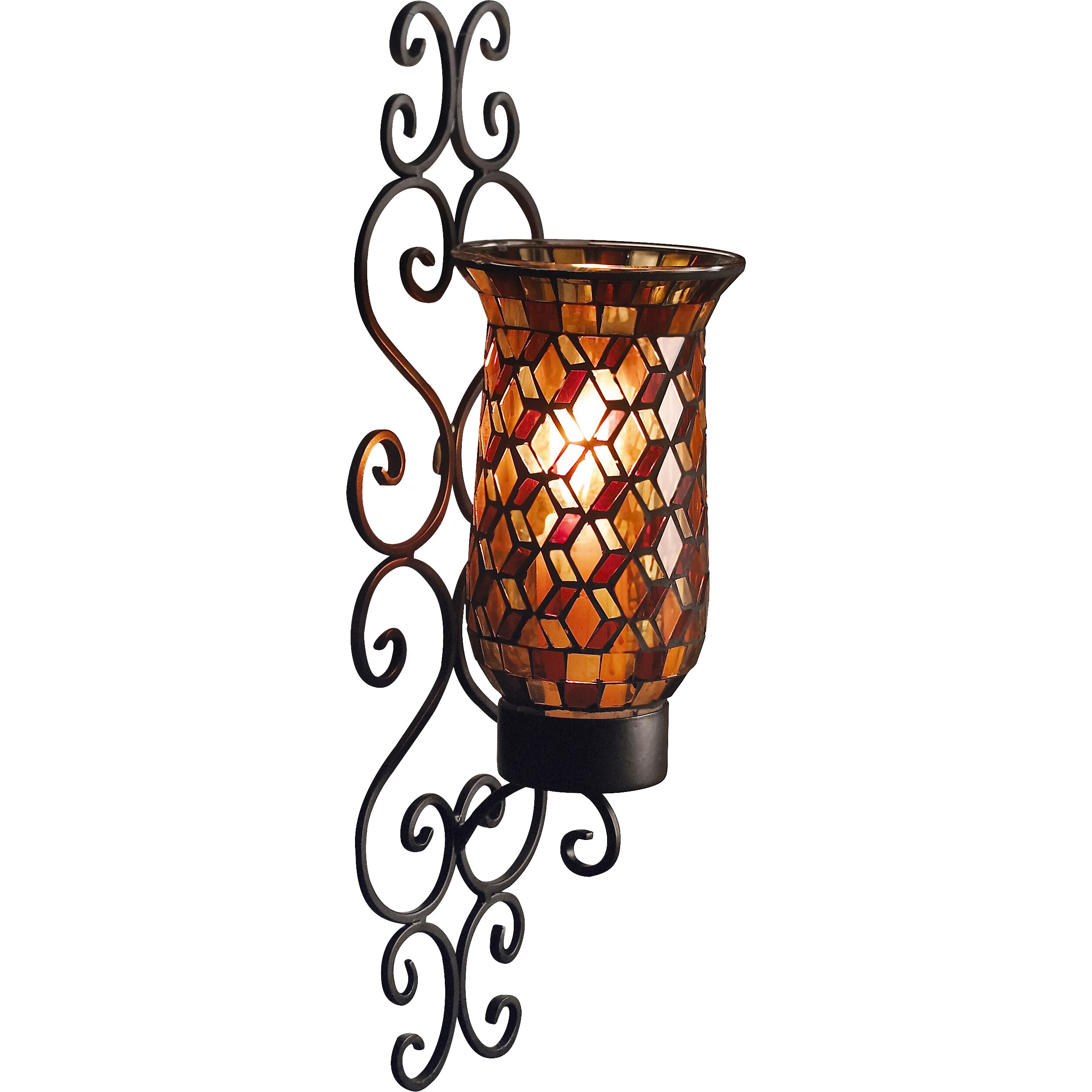 Design Guild Mosaic Glass And Metal Wall Sconce And Reviews