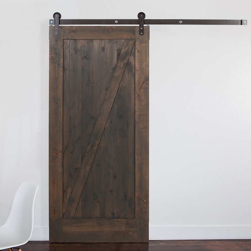 RusticaHardware Wood 1Panel Stained Sliding Barn Interior Door