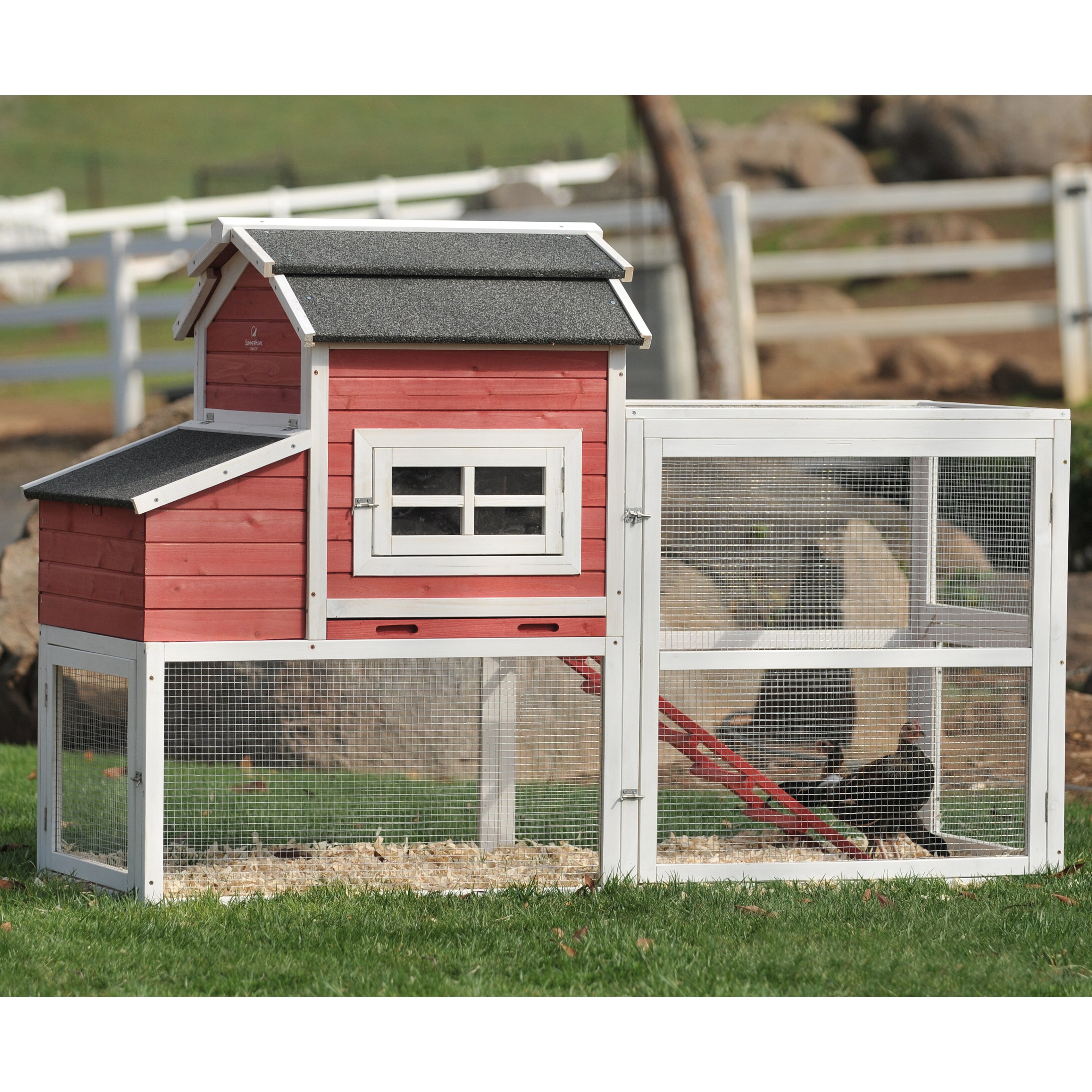 SummerHawk Ranch Vintage Barn Chicken Coop Wayfair   Ranch Vintage Red Barn Chicken Coop 33554 