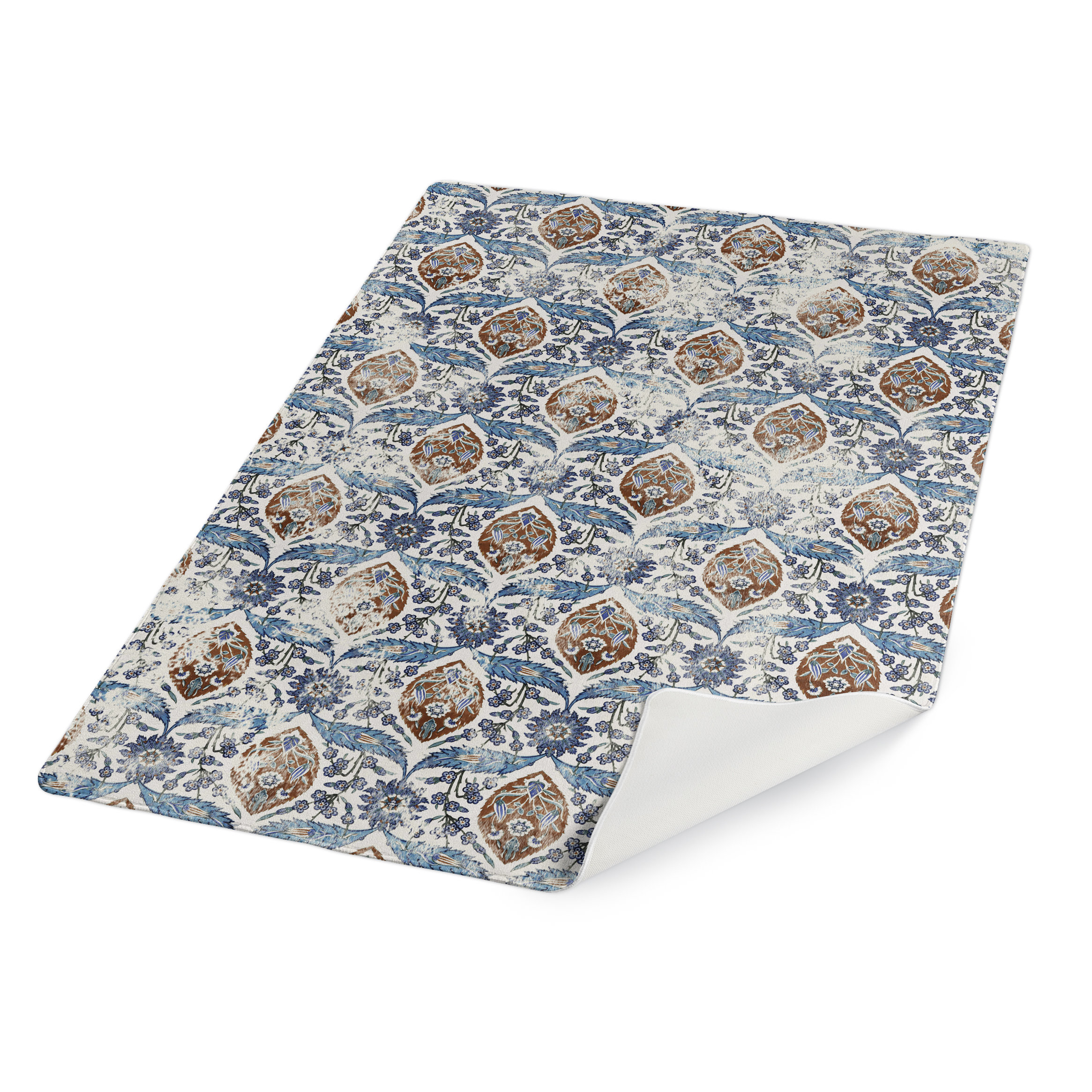 Kavka Burlington Blue/Orange Area Rug Wayfair