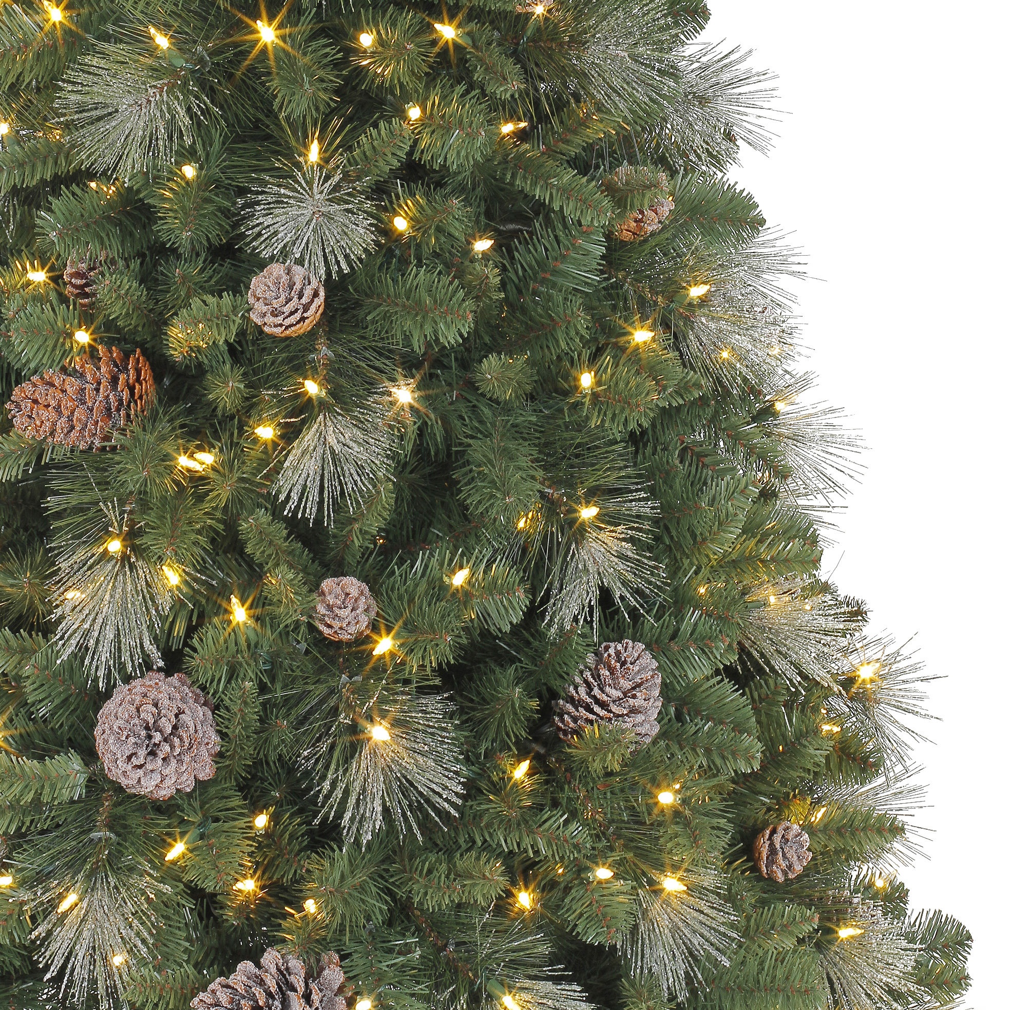 Polygroup 6.5' Green/Silver Fir Artificial Christmas Tree with 400