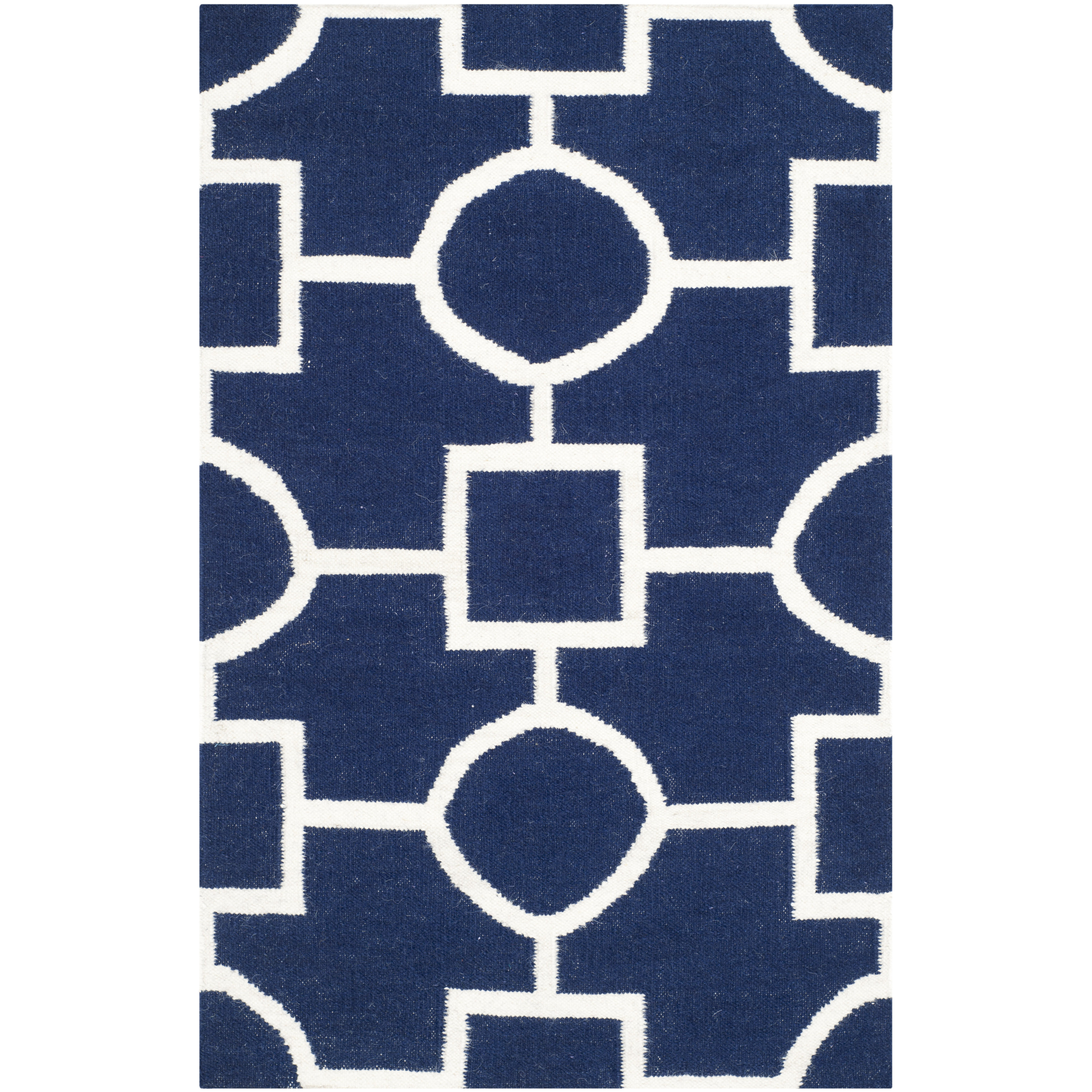 Safavieh Dhurries Navy & White Area Rug Wayfair