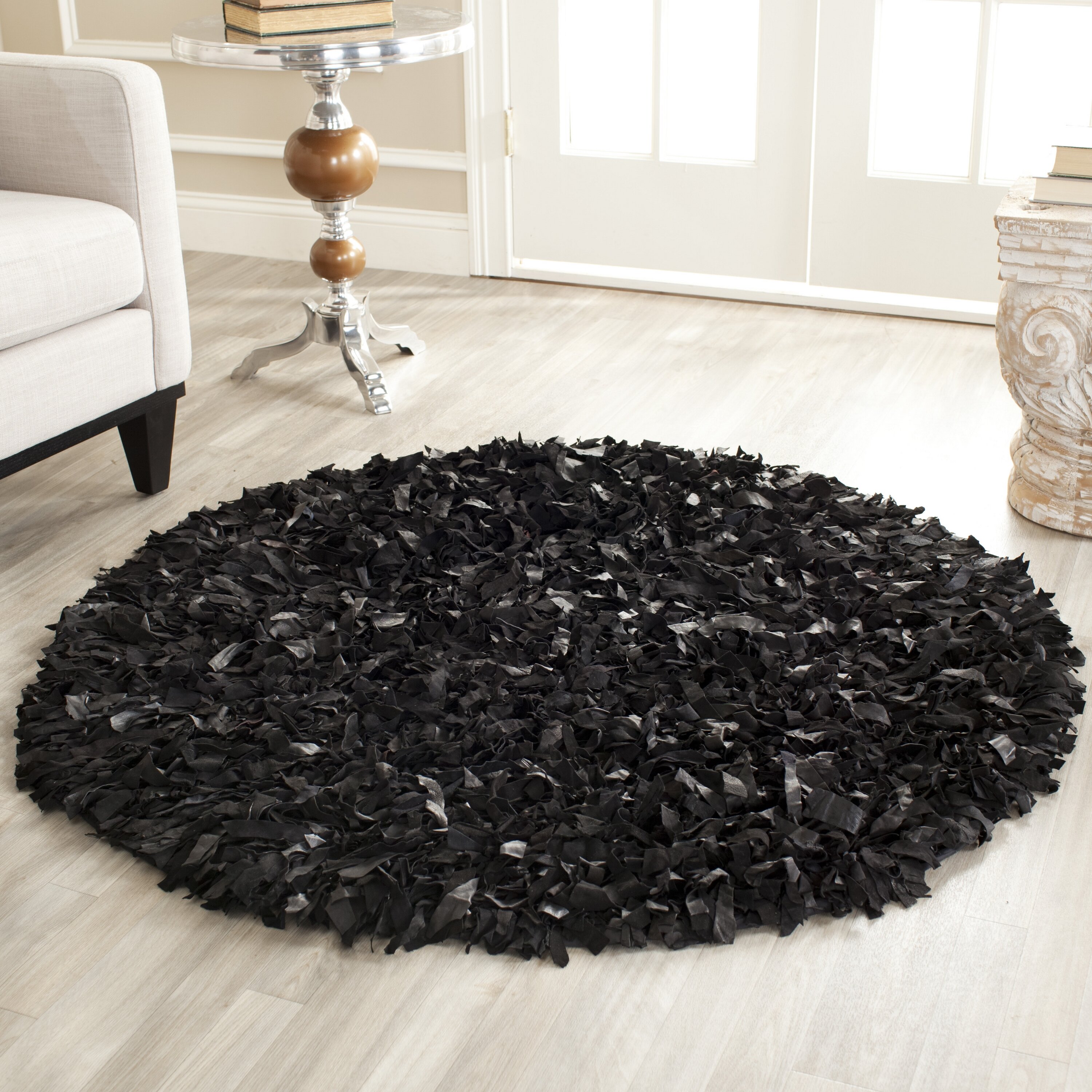 Safavieh Leather Shag Black Rug Ii Reviews Wayfair