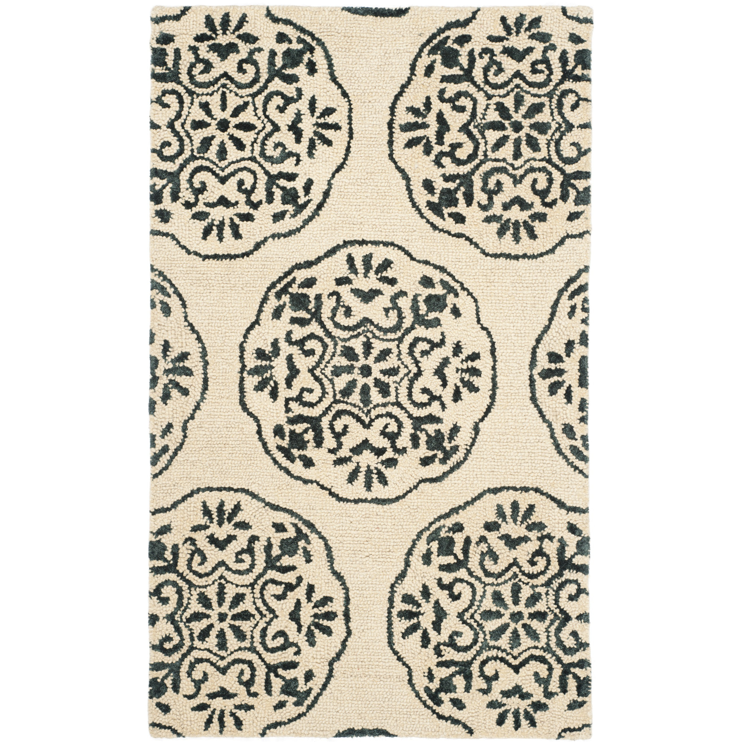 Safavieh Bella Ivory/Charcoal Area Rug Wayfair