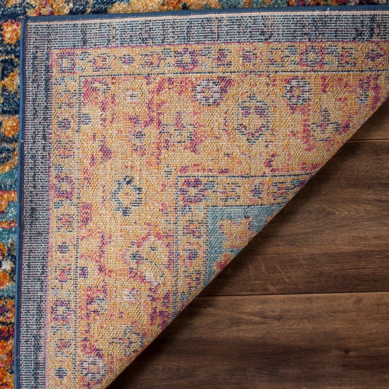 Safavieh Evoke Blue/Orange Area Rug & Reviews | Wayfair