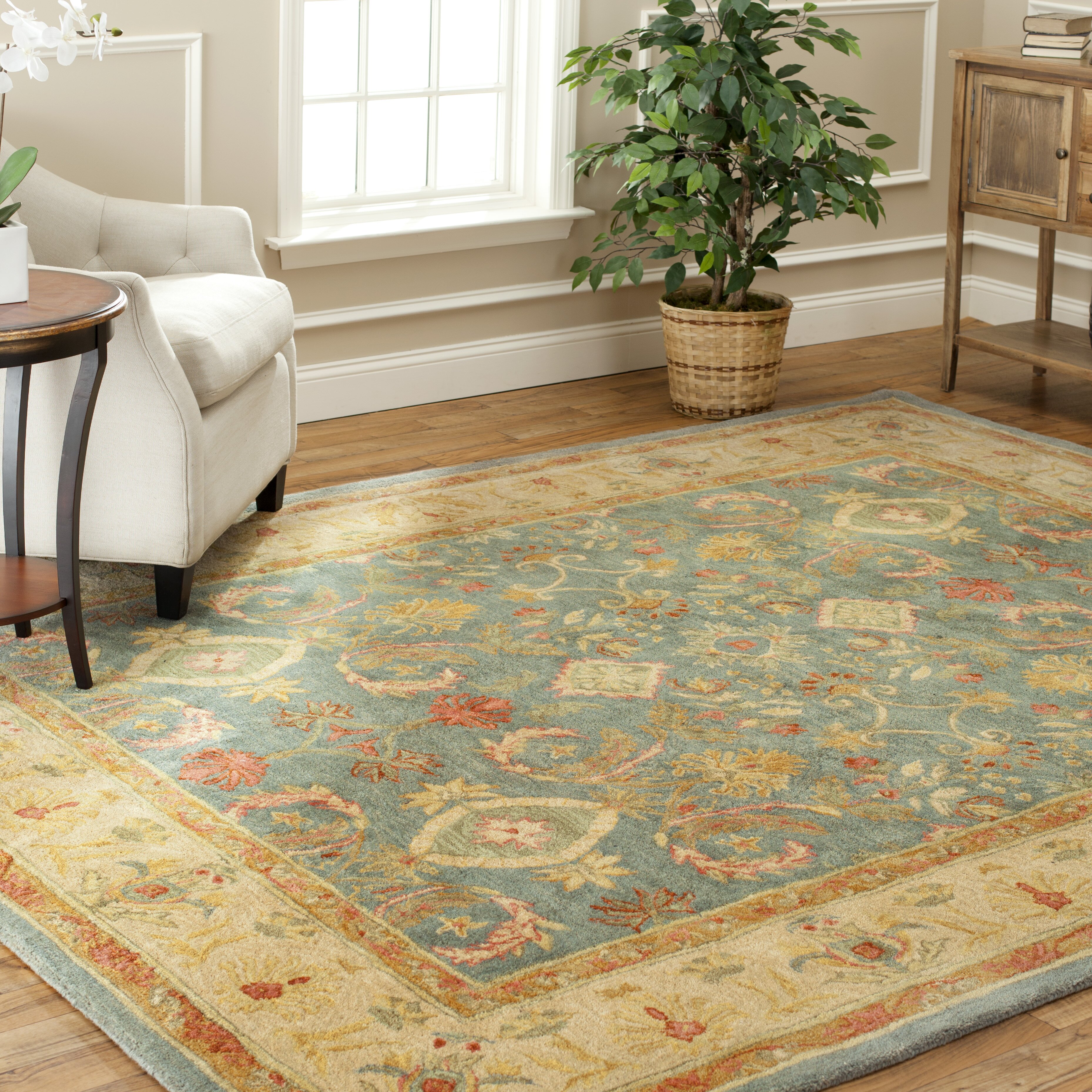 Safavieh Anatolia Light Blue & Ivory Area Rug & Reviews Wayfair