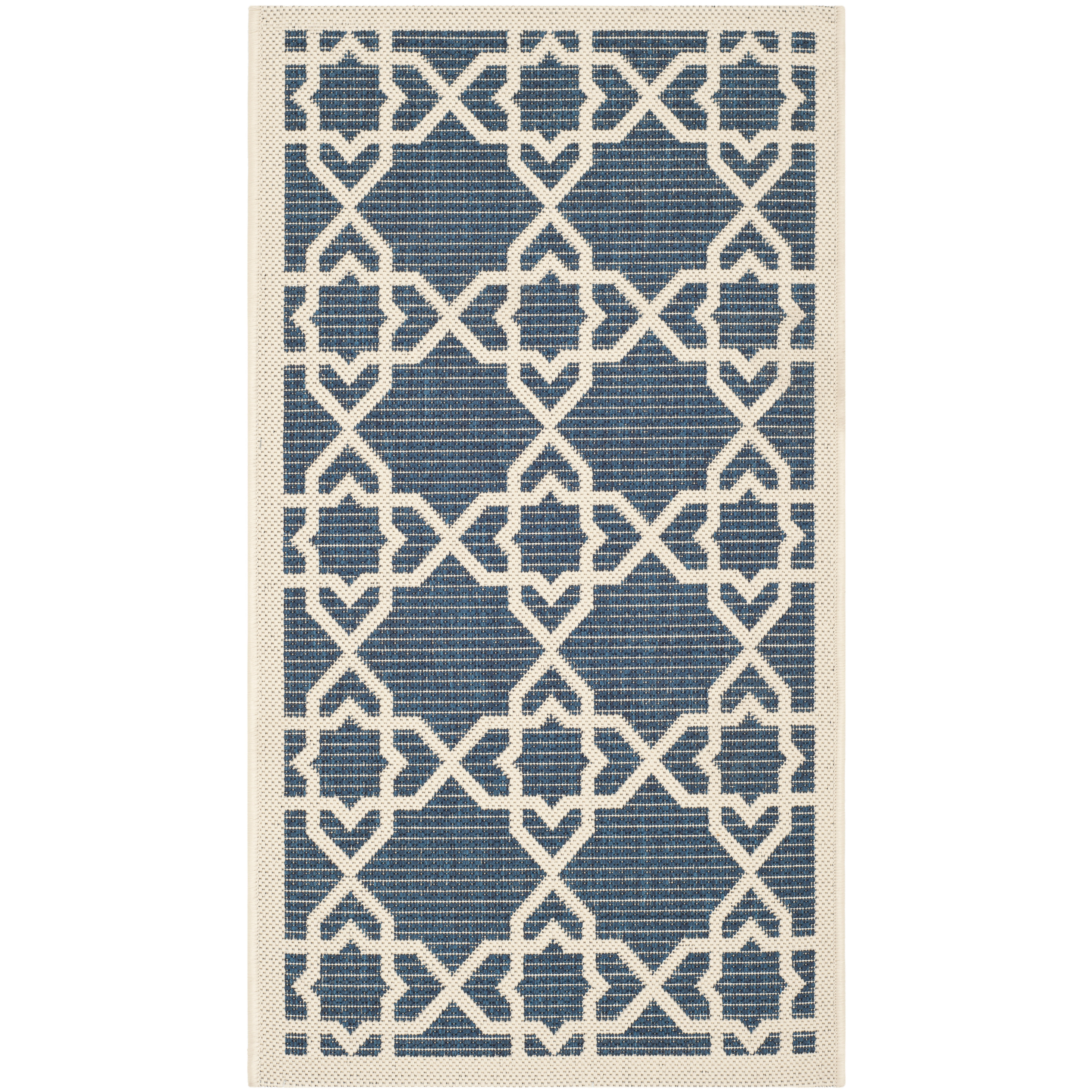 Safavieh Courtyard Navy/Beige Outdoor Area Rug & Reviews Wayfair