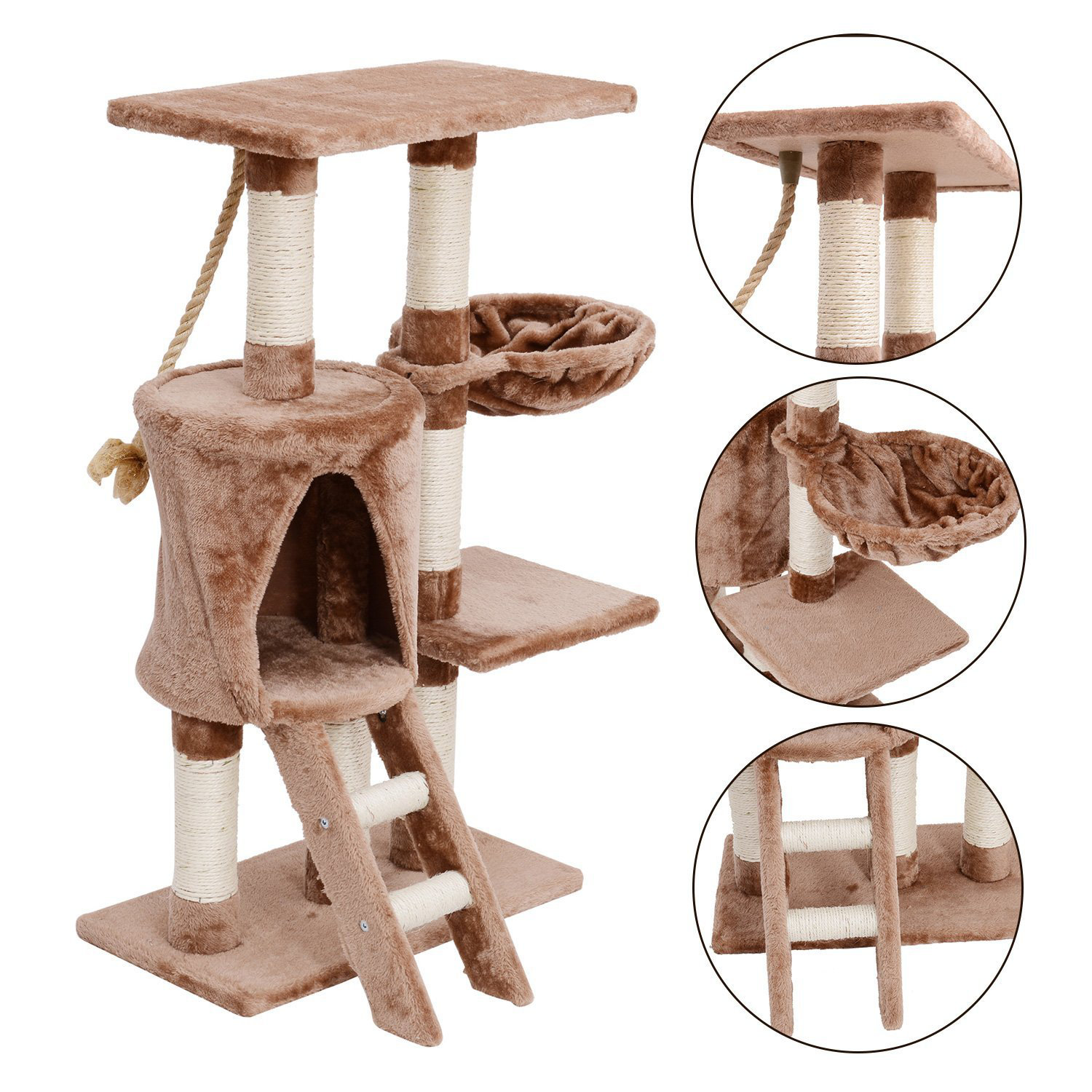 Pawhut 96cm Centre Sisal Cat Tree Wayfair UK