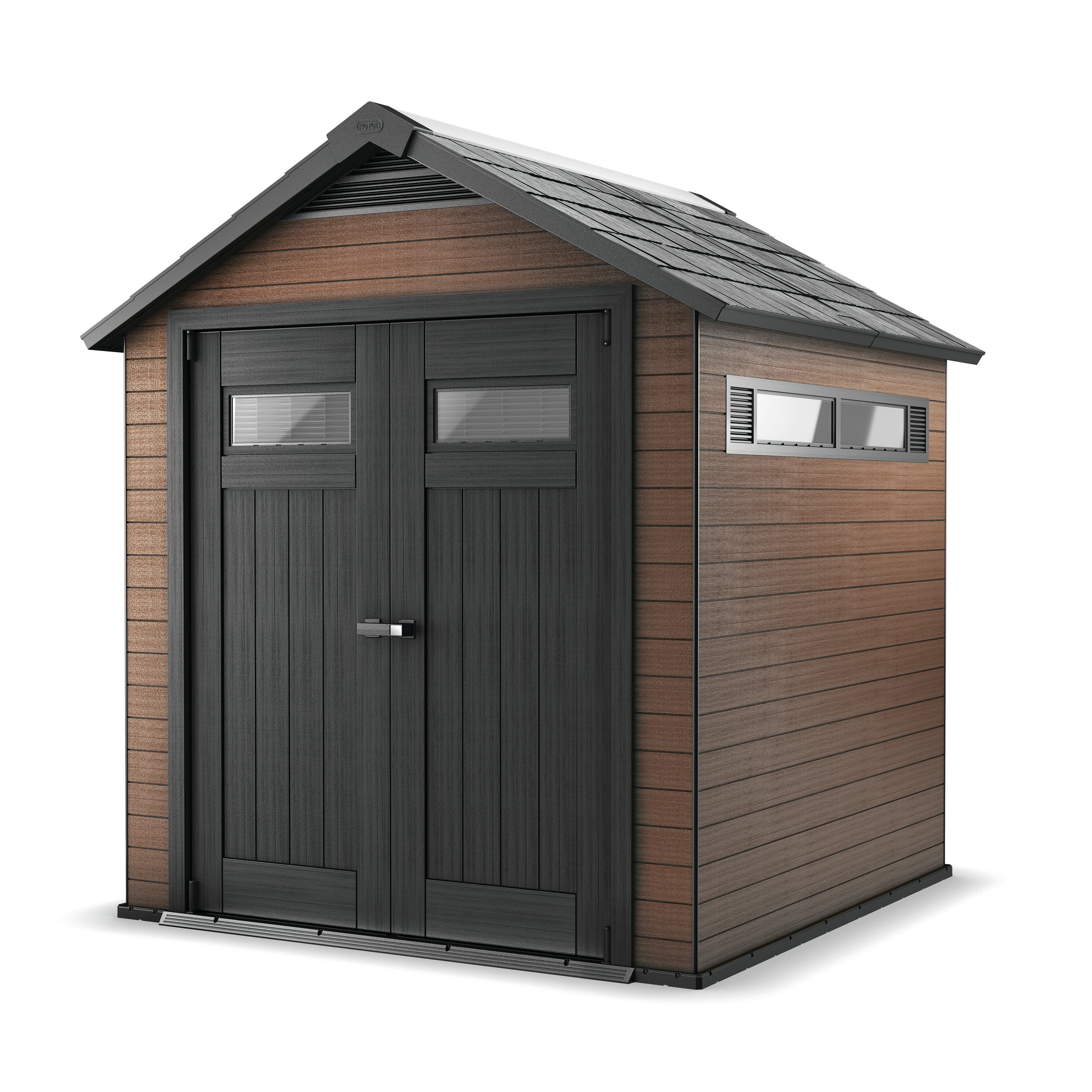 Keter Fusion 7.5 Ft. W x 7 Ft. D Wood Plastic Composite Outdoor Storage Shed \u0026 Reviews 