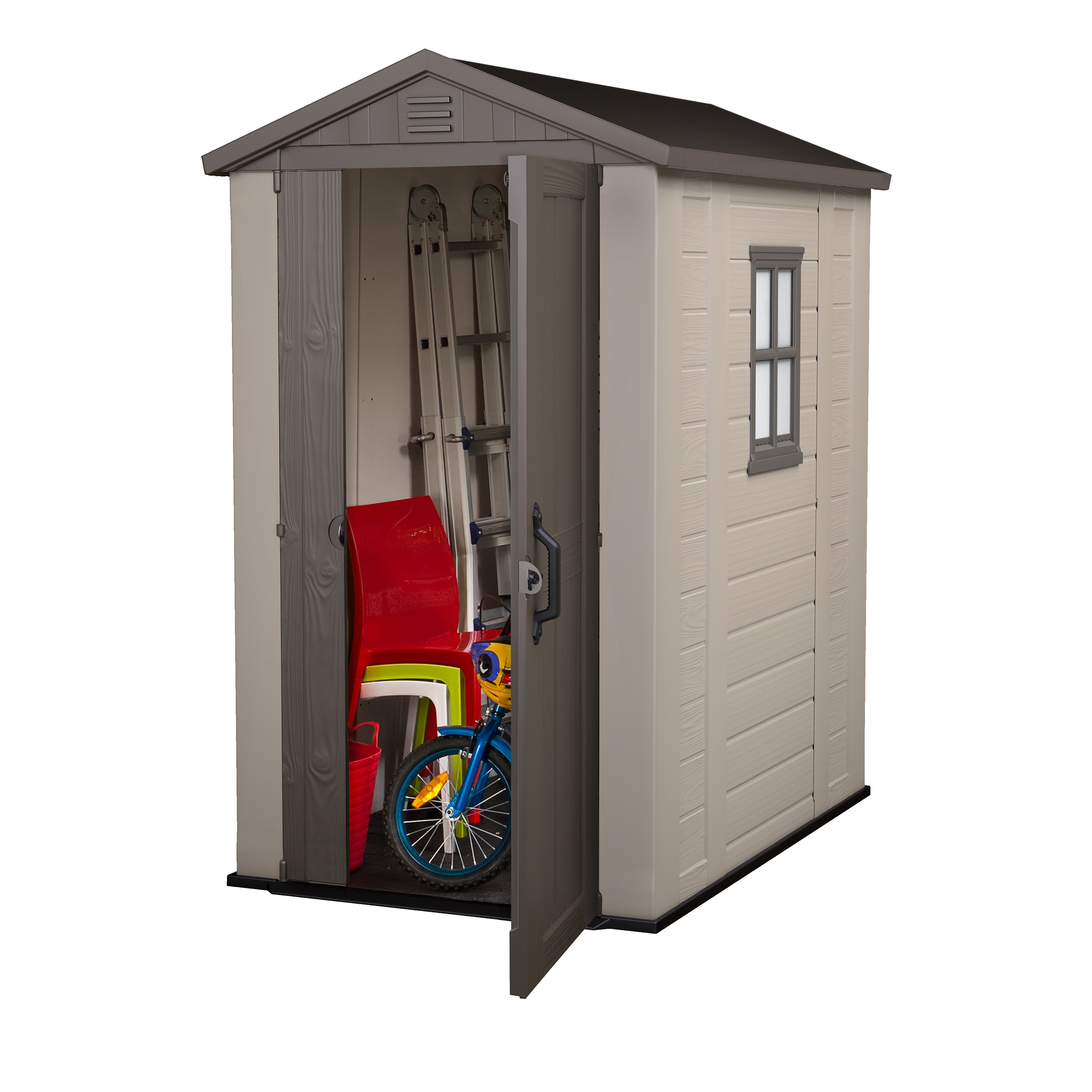 keter factor 4ft. w x 6 ft. d resin storage shed & reviews