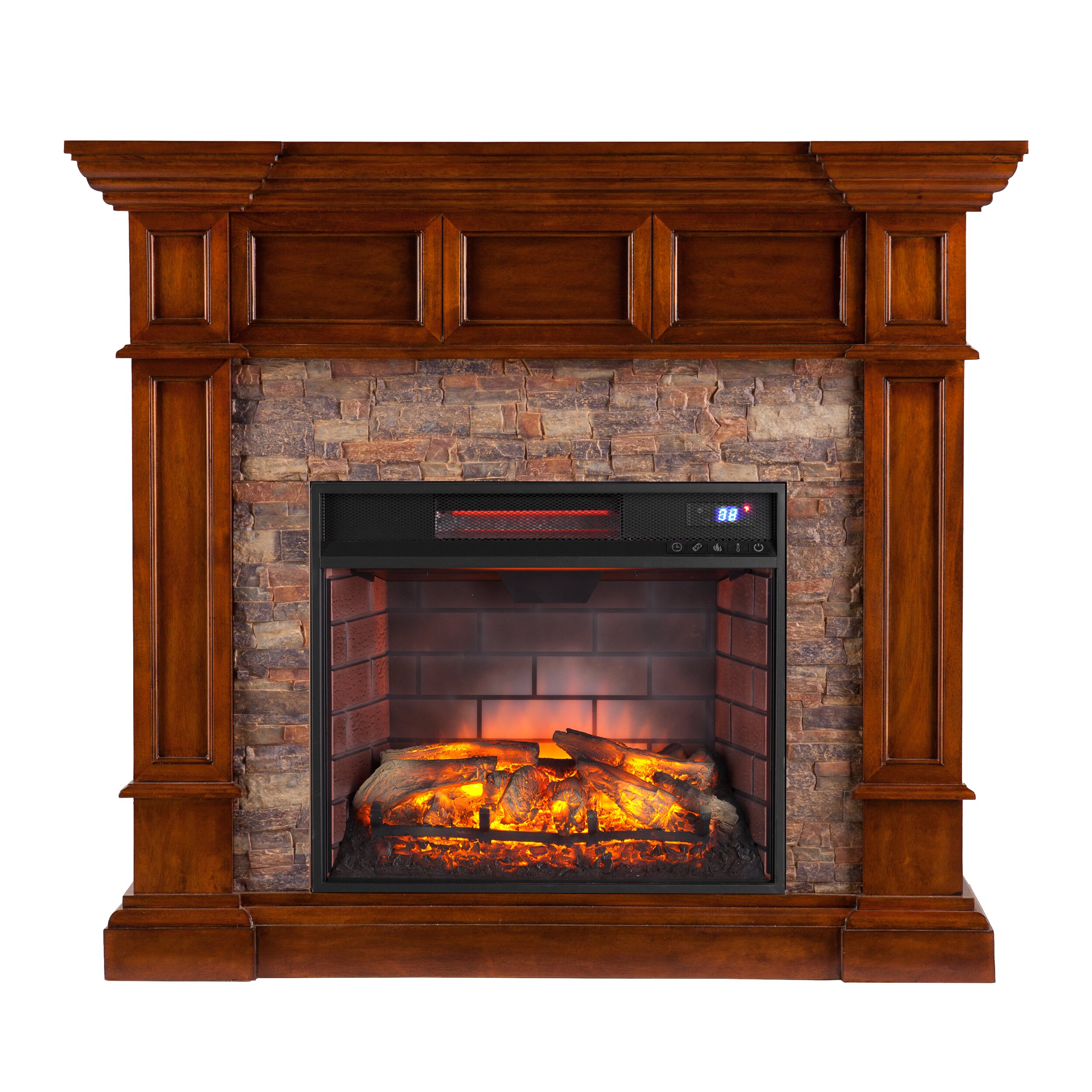 Wildon Home ® Frazier Corner Convertible Infrared Electric Fireplace ...