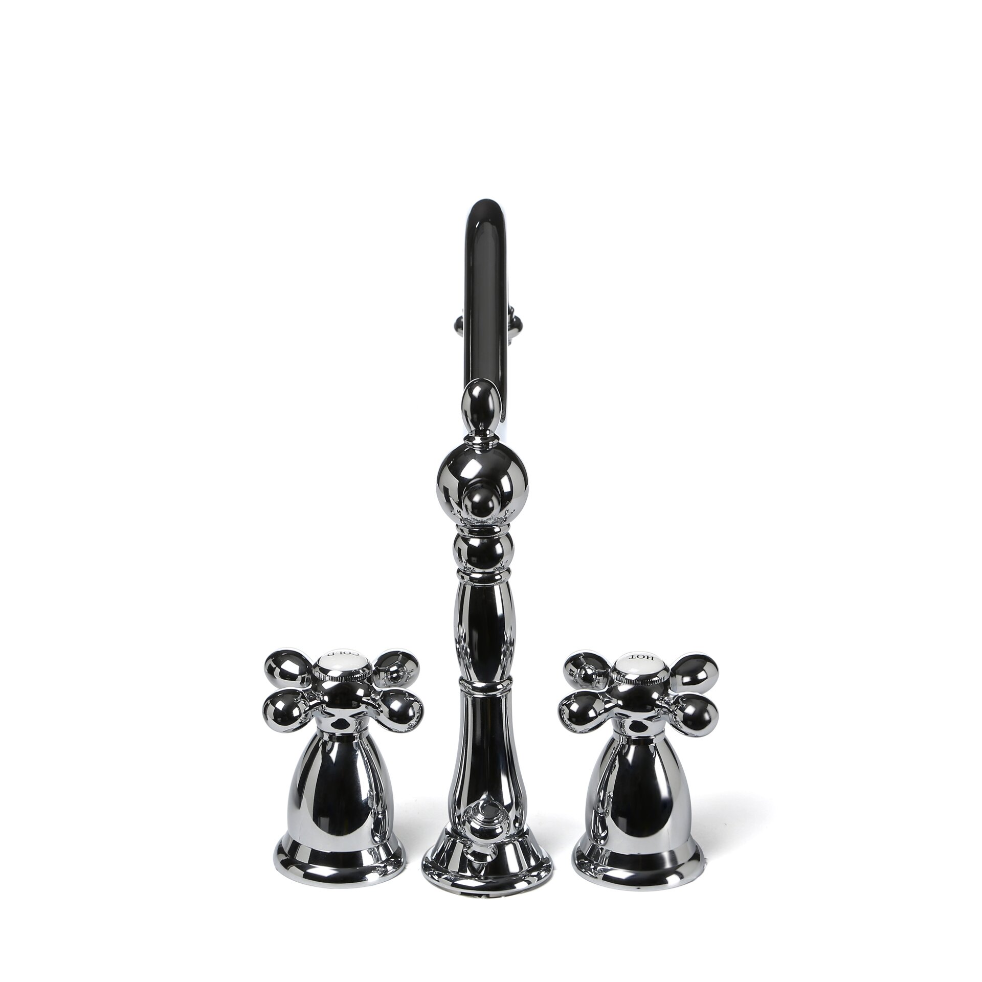 Chrome cross handle bathroom faucet