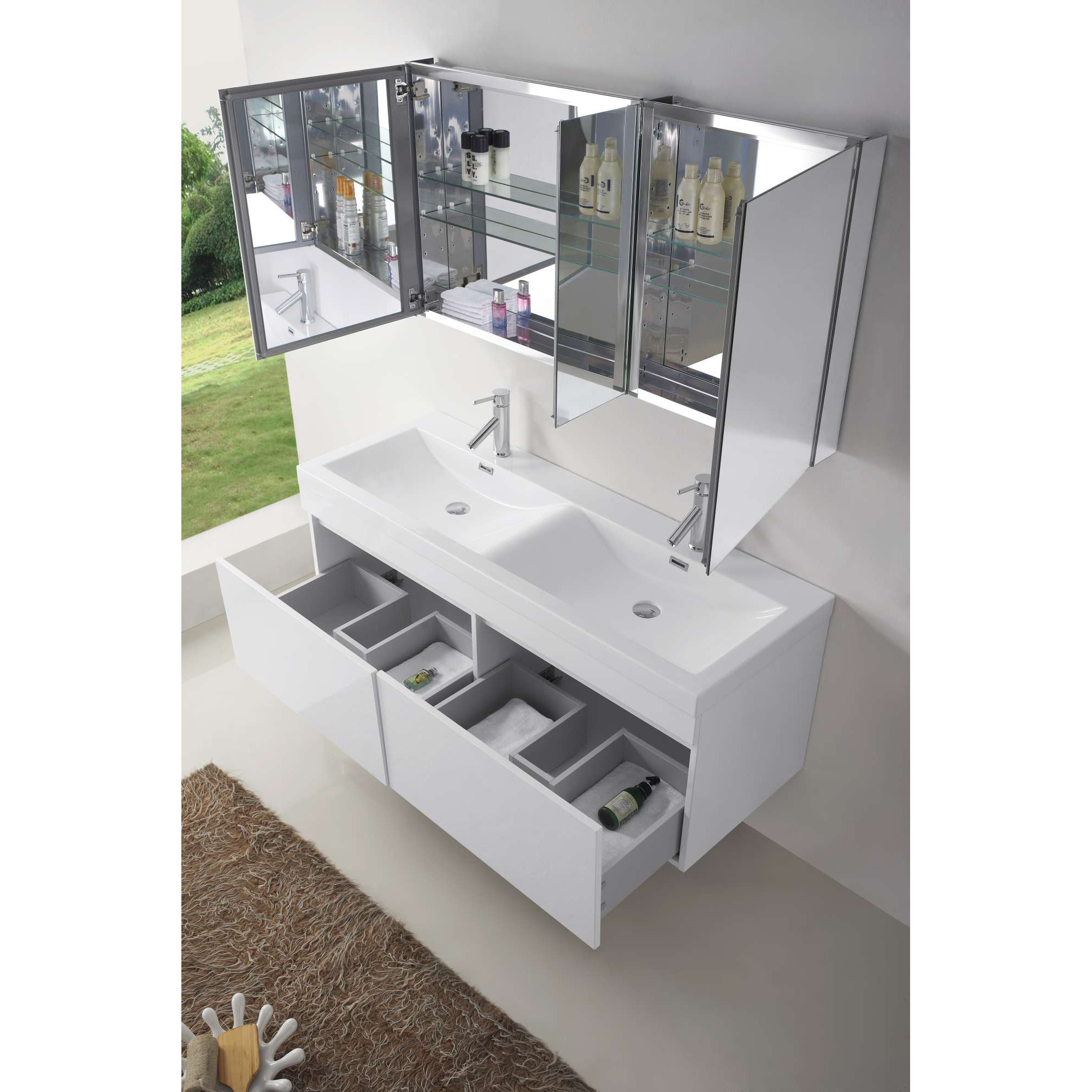 Virtu Rever Lofts 55" Double Bathroom Vanity Set & Reviews Wayfair.ca