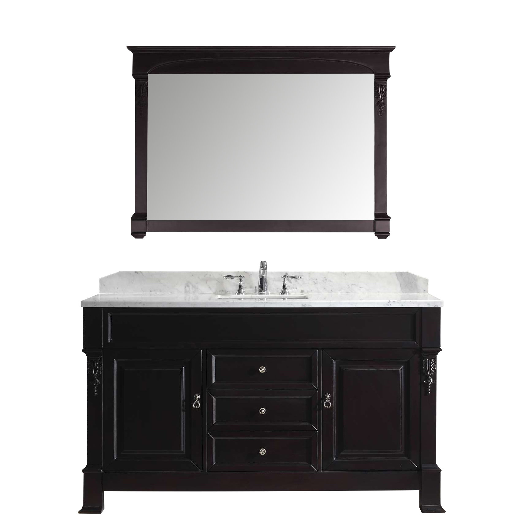 Virtu Huntshire 60\u0026quot; Single Bathroom Vanity Set with Mirror  Wayfair