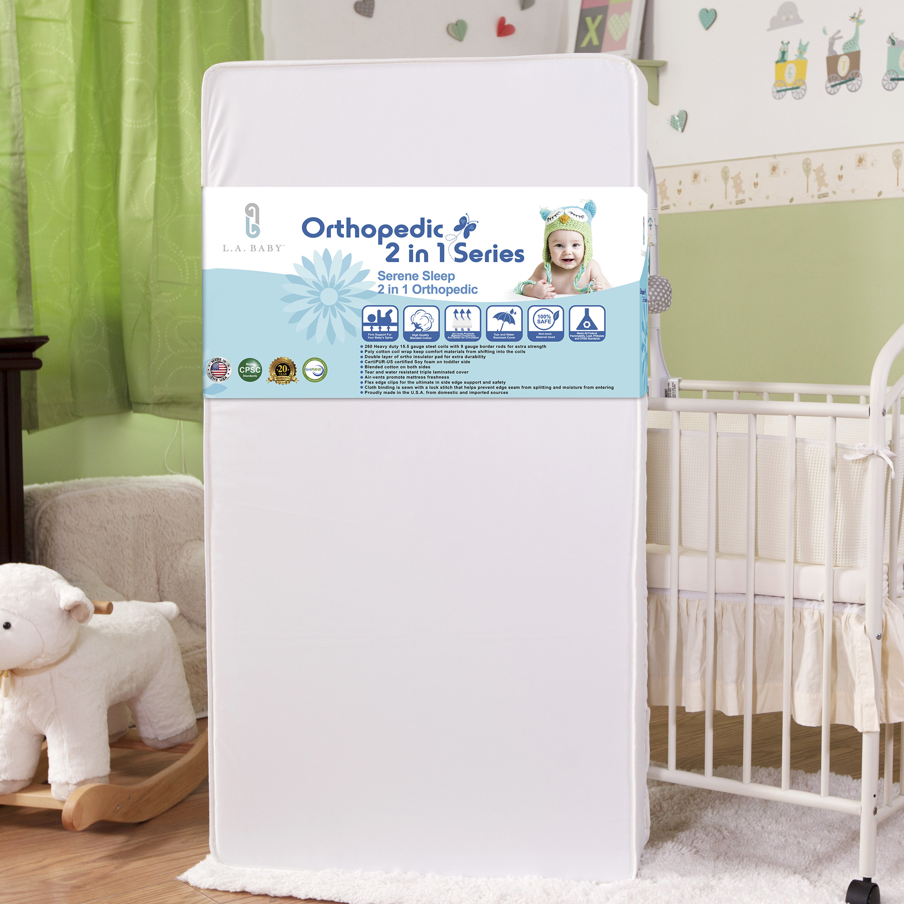 L A Baby Serene Sleep 2 In 1 Orthopedic Crib Mattress L A Baby Comfort 2 In 1 Orthopedic Crib Mattress